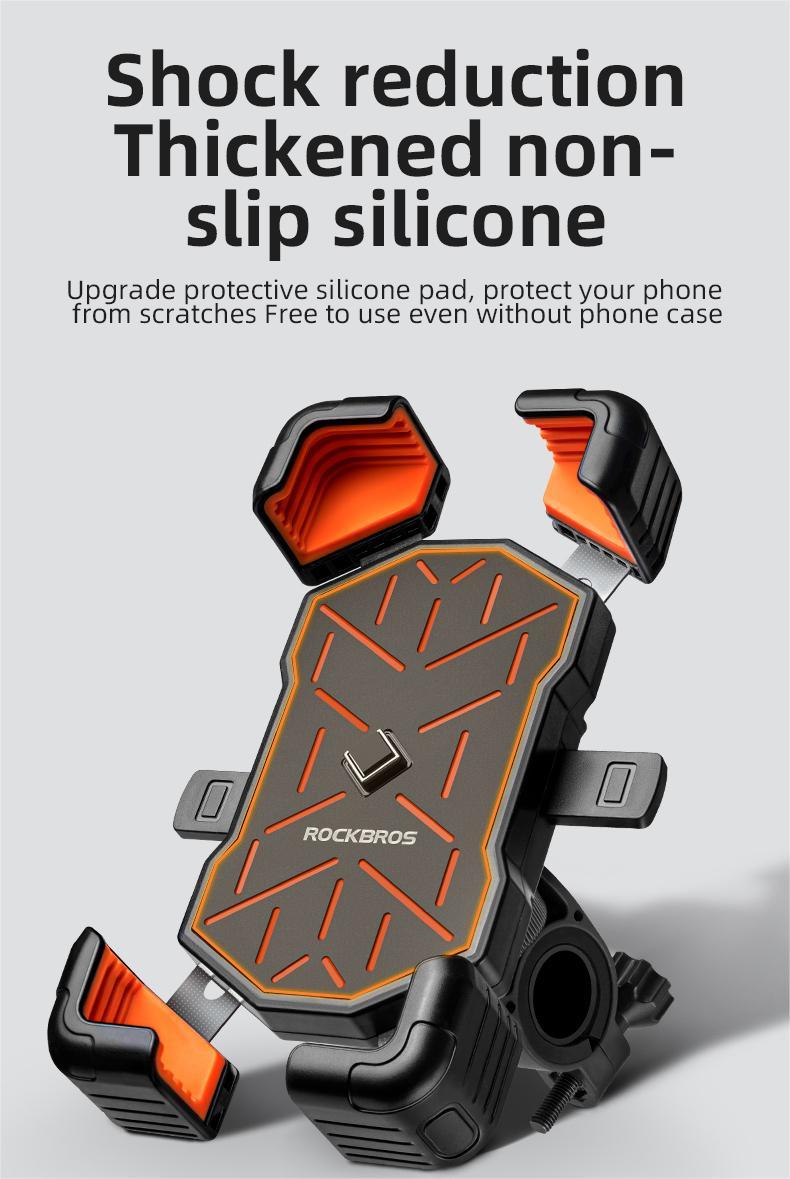 ROCKBROS Bike Phone Holder Mount, for 4.5''-7.1'' Phones, Quick Release Bike Phone Mount Handlebar Clamp, 360° Rotatable Bike Phone Holder ROCKBROS Bike Phone Holder Mount, for 4.5''-7.1'' Phones, Quick Release Bike Phone Mount Handlebar Clamp, 360° Rotatable Bike Phone Holder