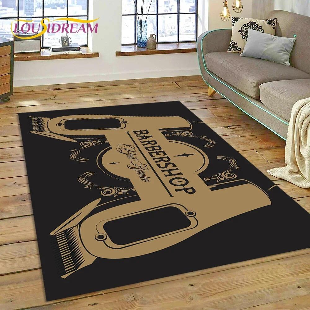 Vintage Barbershop Portrait Flannel Area Rug - Retro Hairstyle Salon Print Soft Mat for Barber Shop & Home, Non-Slip Man Cave Decor#BarbershopRug #VintagePortraitMat #RetroSalonDecor #ManCapeCarpet #NonSlipFlannelRug