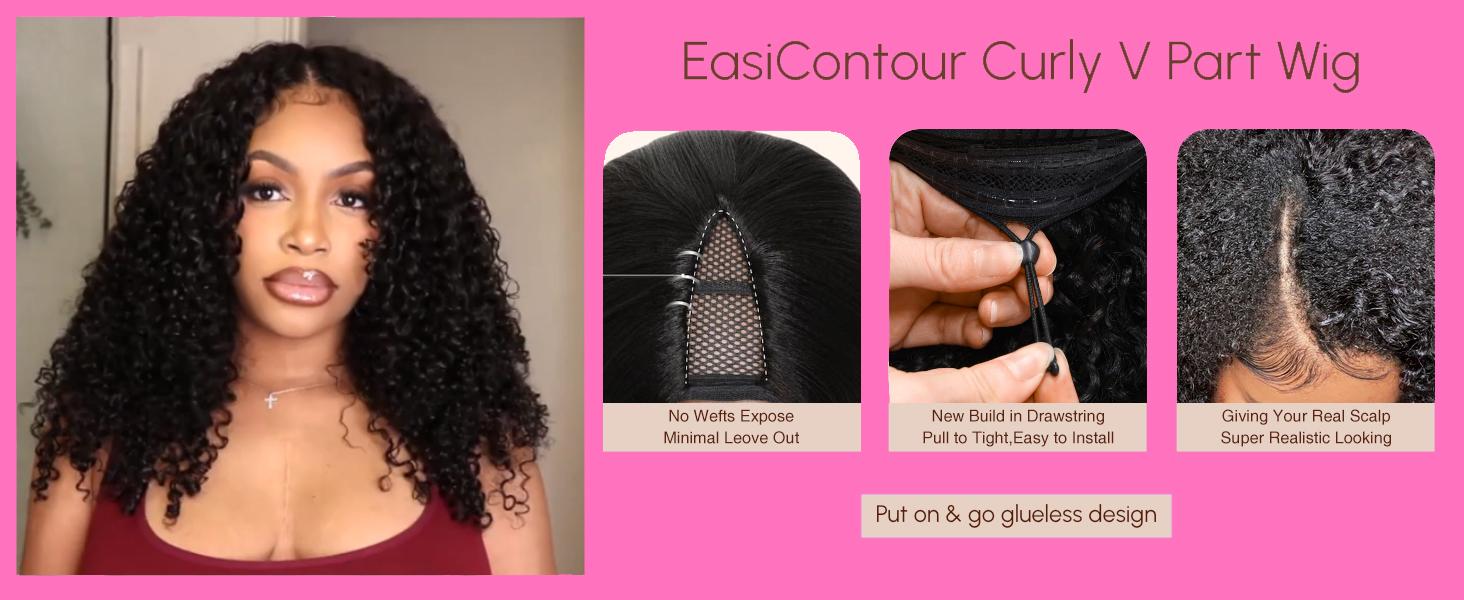 Tahikie V Part Curly Wig Straight Wig FB30 Highlight Wig Real Brazilian Human Hair Upgrade U Part Wig NO Leave Out Real Scalp Beginner Friendly 180% Density Glueless Wigs No Sew In NO Glue For Women #TikTokShopHolidayHau