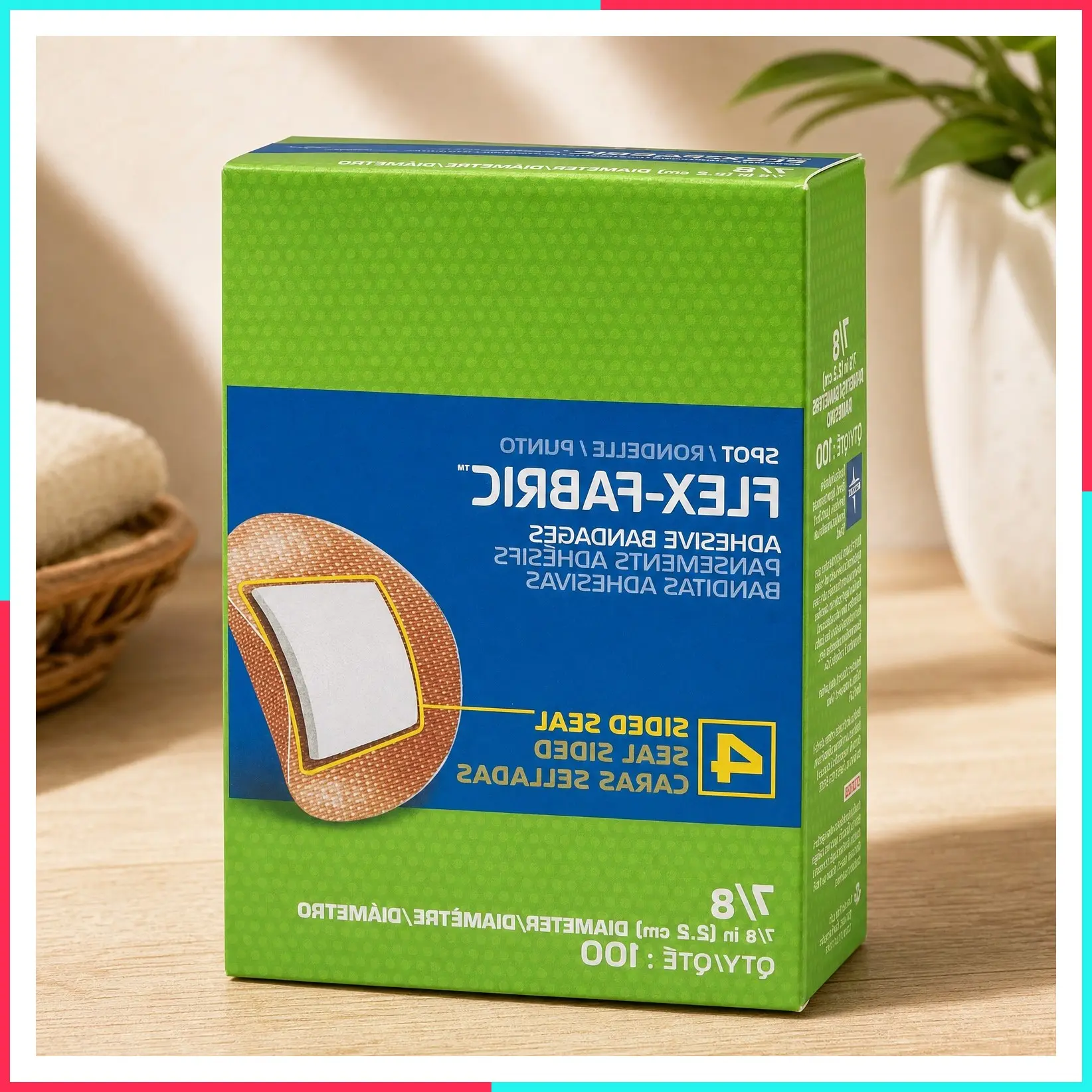 Flex Fabric Spot Adhesive Bandages, 7/8" Diameter, 100 Count Box