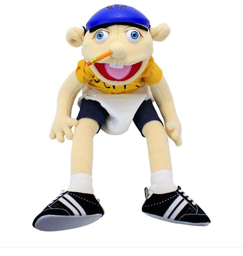 60/40cm Large Jeffy Boy Hand Puppet Children Soft Doll Police Talk Show Party Props Christmas Doll Plush Toys Puppet Kids Gift