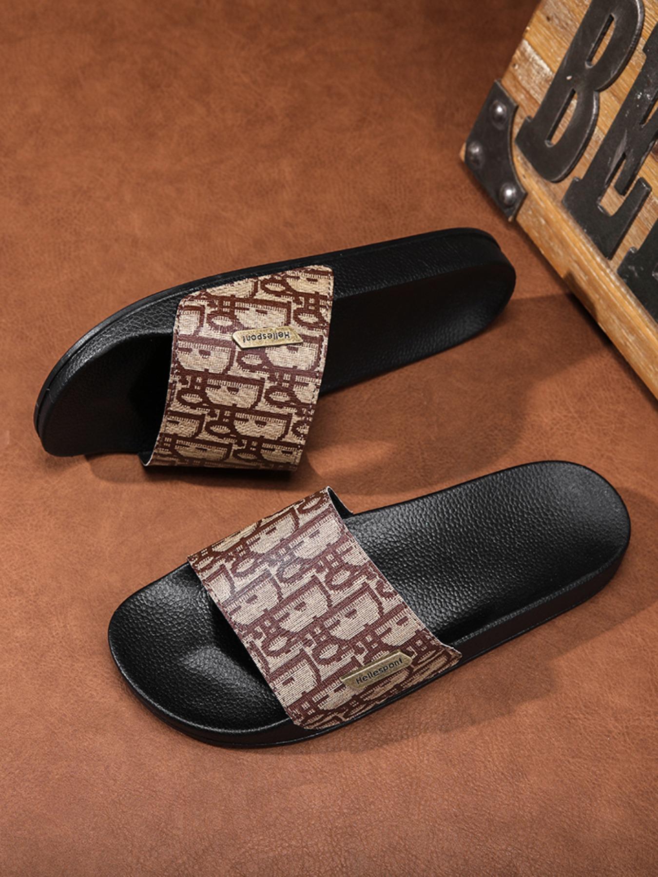 Men's Letter Print Slides, Slide Slippers, Casual Comfortable Lightweight Summer Sandals for Beach, Pool & Outdoor Wear, Trendy Casual Flip Flops for Active Lifestyles, Boy, Slipper