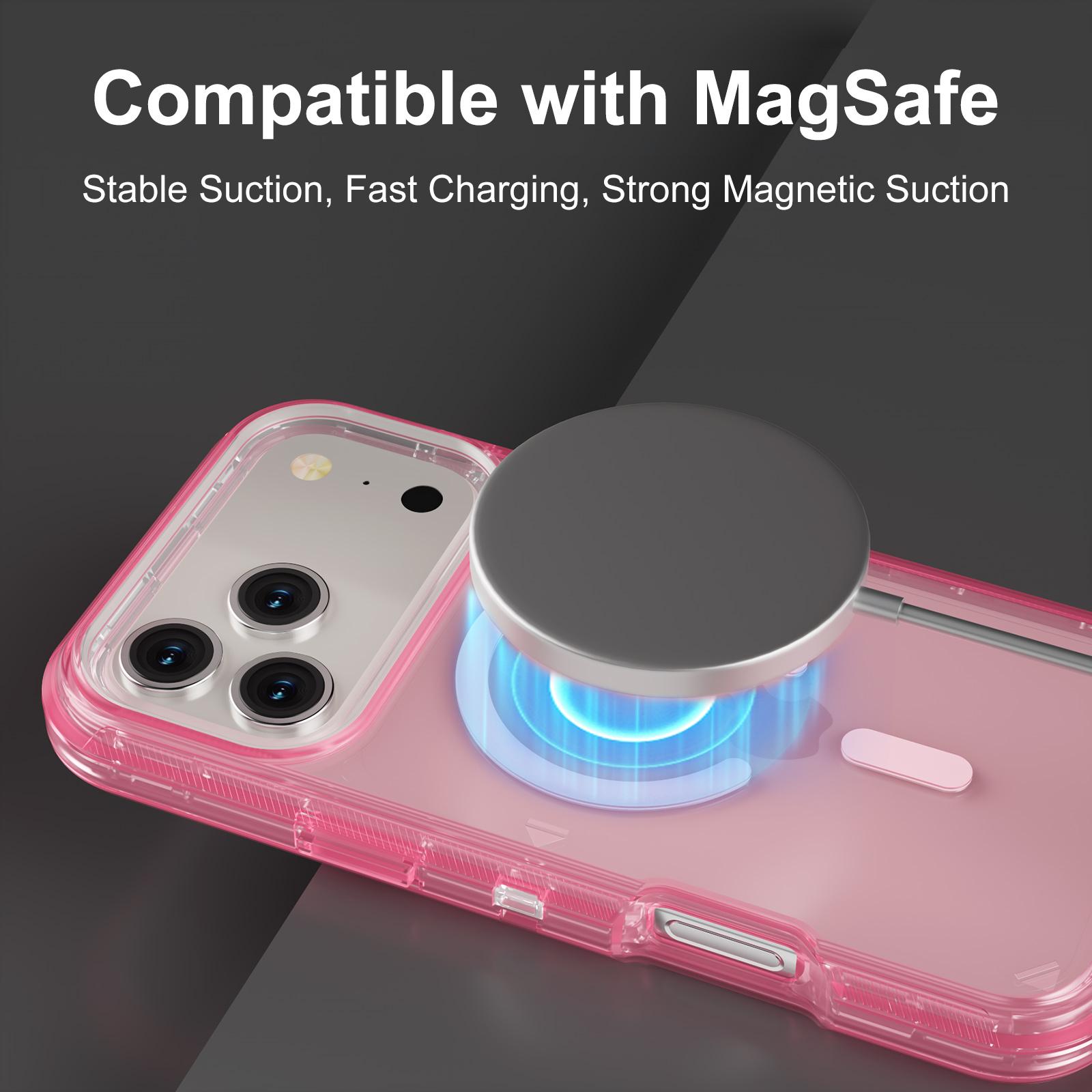 For iPhone 17 Pro Max 16 15 14 13 12 11 Case, Compatible with MagSafe, Heavy Duty Shockproof Protection Phone Cases, Anti-Drop, Dual Layer Transparent Magnetic Phone Case for iPhone, Military Grade Protection, 3 in 1 Design, Wireless Charger Friendly For iPhone 17 Pro Max 16 15 14 13 12 11 Case, Compatible with MagSafe, Heavy Duty Shockproof Protection Phone Cases, Anti-Drop, Dual Layer Transparent Magnetic Phone Case for iPhone, Military Grade Protection, 3 in 1 Design, Wireless Charger Friendly