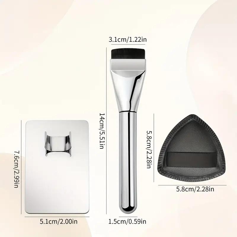1/3 Piece Makeup Tool Set, Includes Flat Foundation Brush, Multi-Functional Wet & Dry Concealer Puff, Color Mixing Palette