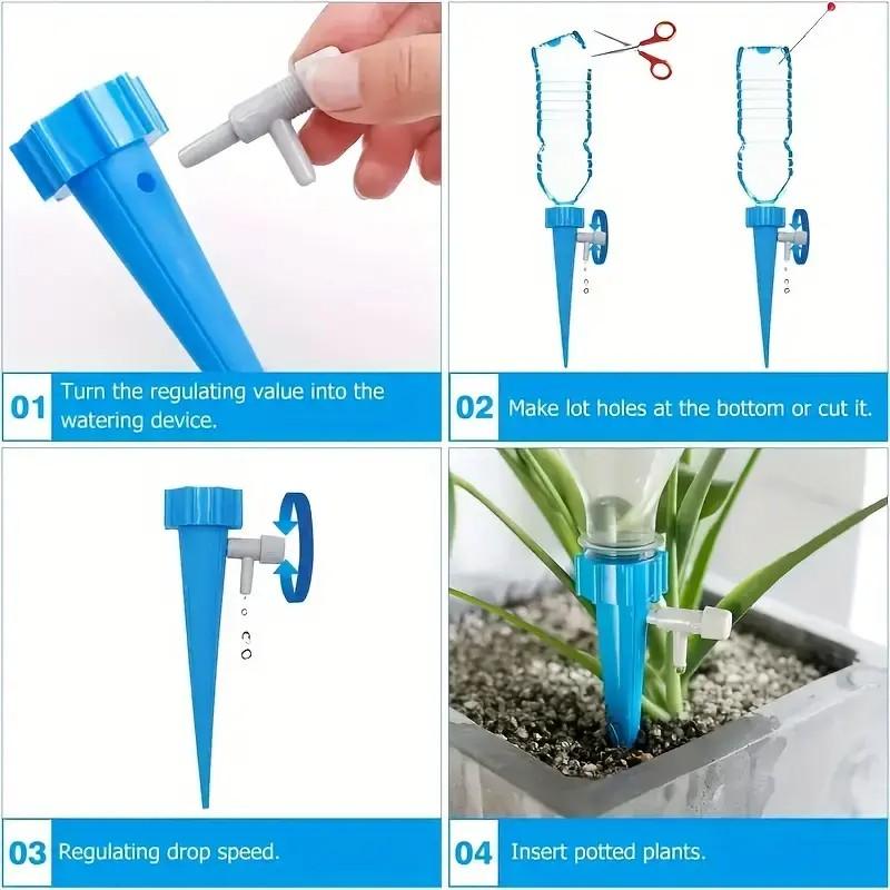 10pcs Automatic Flower Watering System, Drip Irrigation Timer, Home Potted Plant Tool, Auto Watering Nozzle, Garden & Conservatory Use