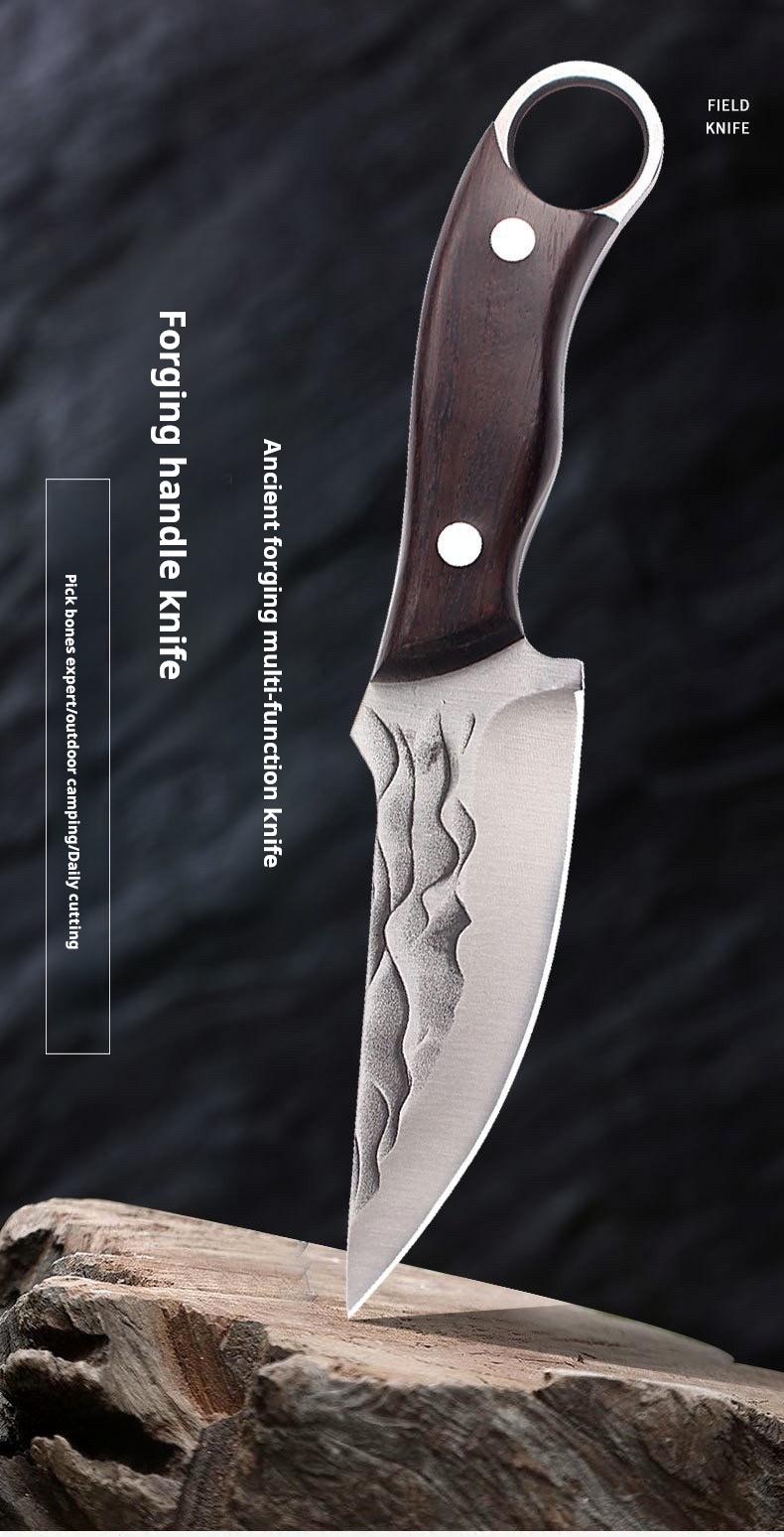 Sharp knife forged steel butcher knife, meat cutting and deboning kitchen cooking with sheath multifunctional portable meat and fruit kitchen knife