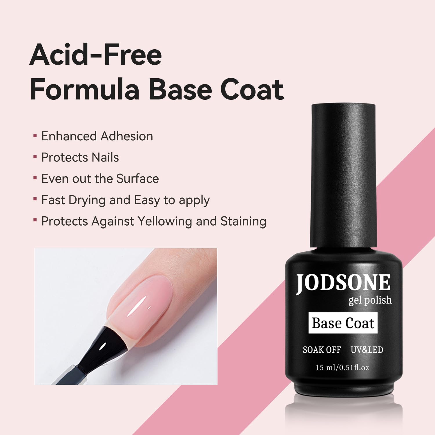 JODSONE 3 bottles 15ML top coat matte top coat primer set Soaking salon using home DIY nail gel