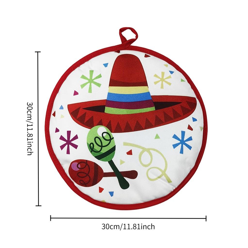 1pcs Mexican Thickened Corn Tortilla Insulated Bag, Pure Cotton Round Bread Carrier, Home Use Takeout Bag, Cross-Border Food Storage