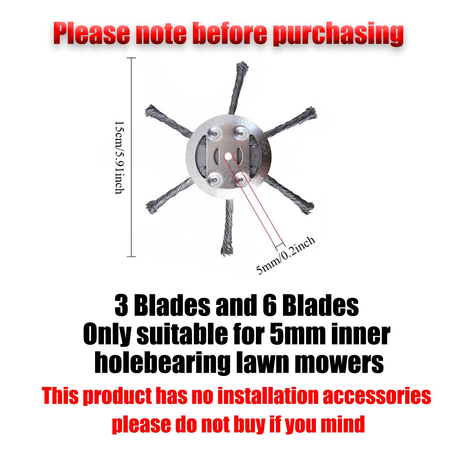 【Buy 1 Get 1】Steel Wire Trimmer Head,Fits 5mm Shaft,Weed Wacker Replacement Heads,Duty Weed Brush Cutter Attachment for Electric & Cordless String Trimmers,ldeal for Grass,Moss & Rust Removal,MirrorZone.