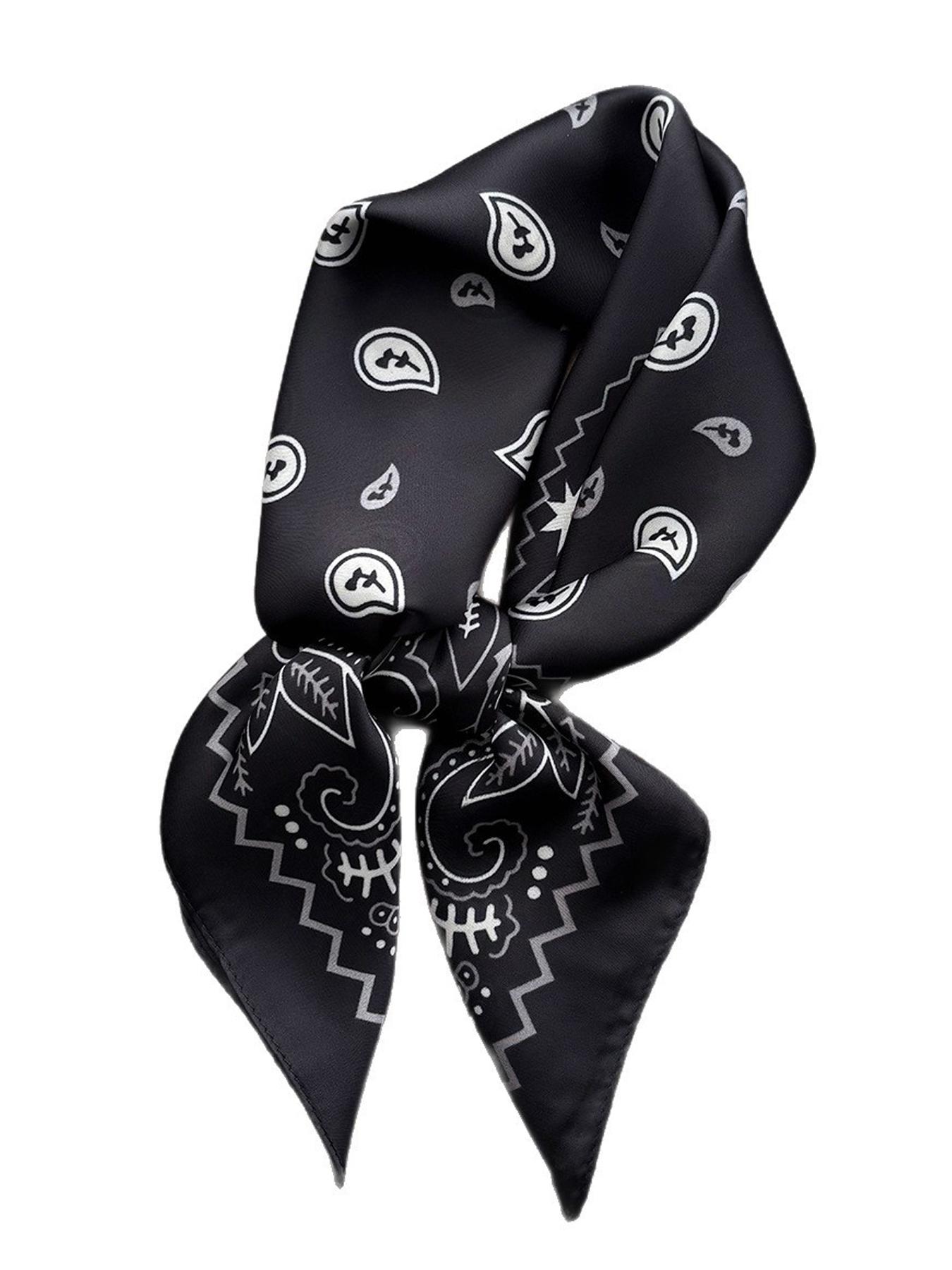 Luxury Square Scarf For Women Ladies Paceley Hijab 70*70cm Elegant Neckerchief Bandanas Soft Stain Faux Silk Scarves Shawl Warps Paisley Print Scarf Fashion Shawl Wrap
