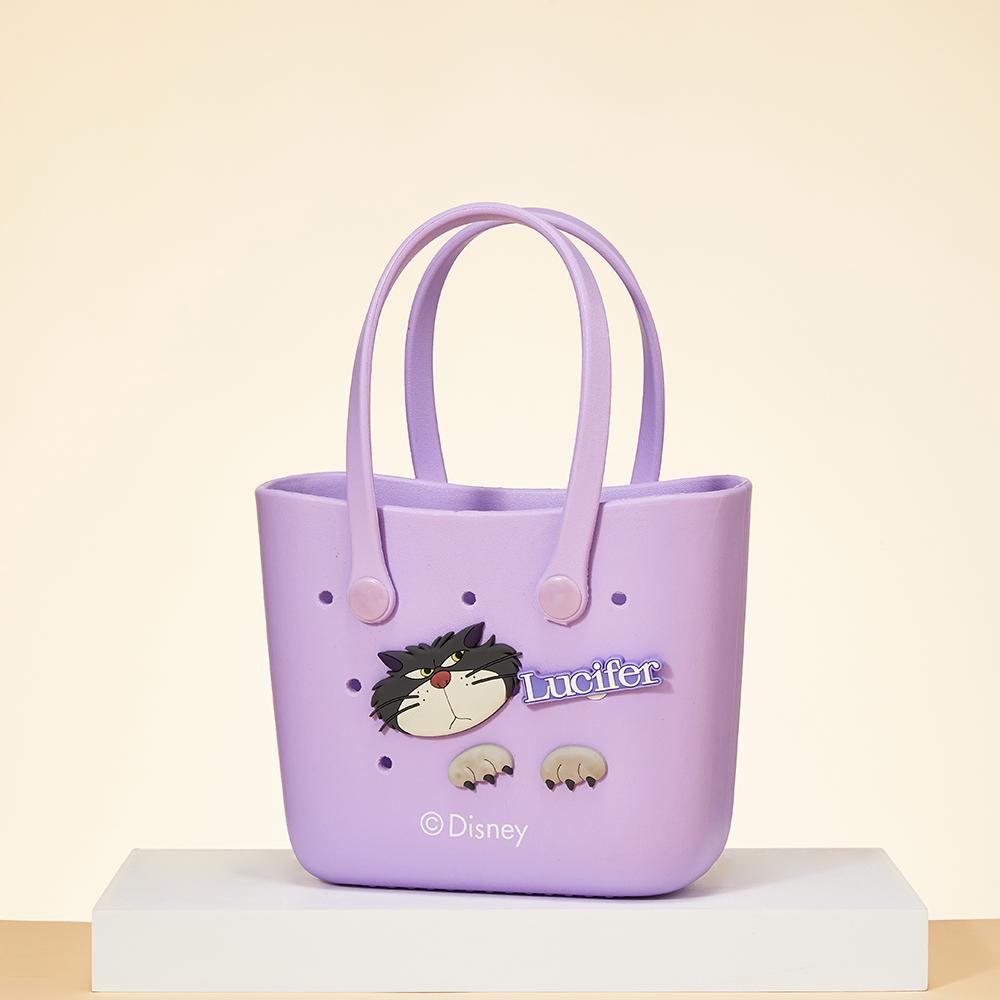 [Crochet Bag with Accessories]MINISO x Disney Mini Lunch Tote Bag -  Cute Crocs Design Durable Small Size Disney Design With Handle Cute Bento Bags Surprise Halloween Gift for Girls and Daughters, Mother‘s Day Basket Gift