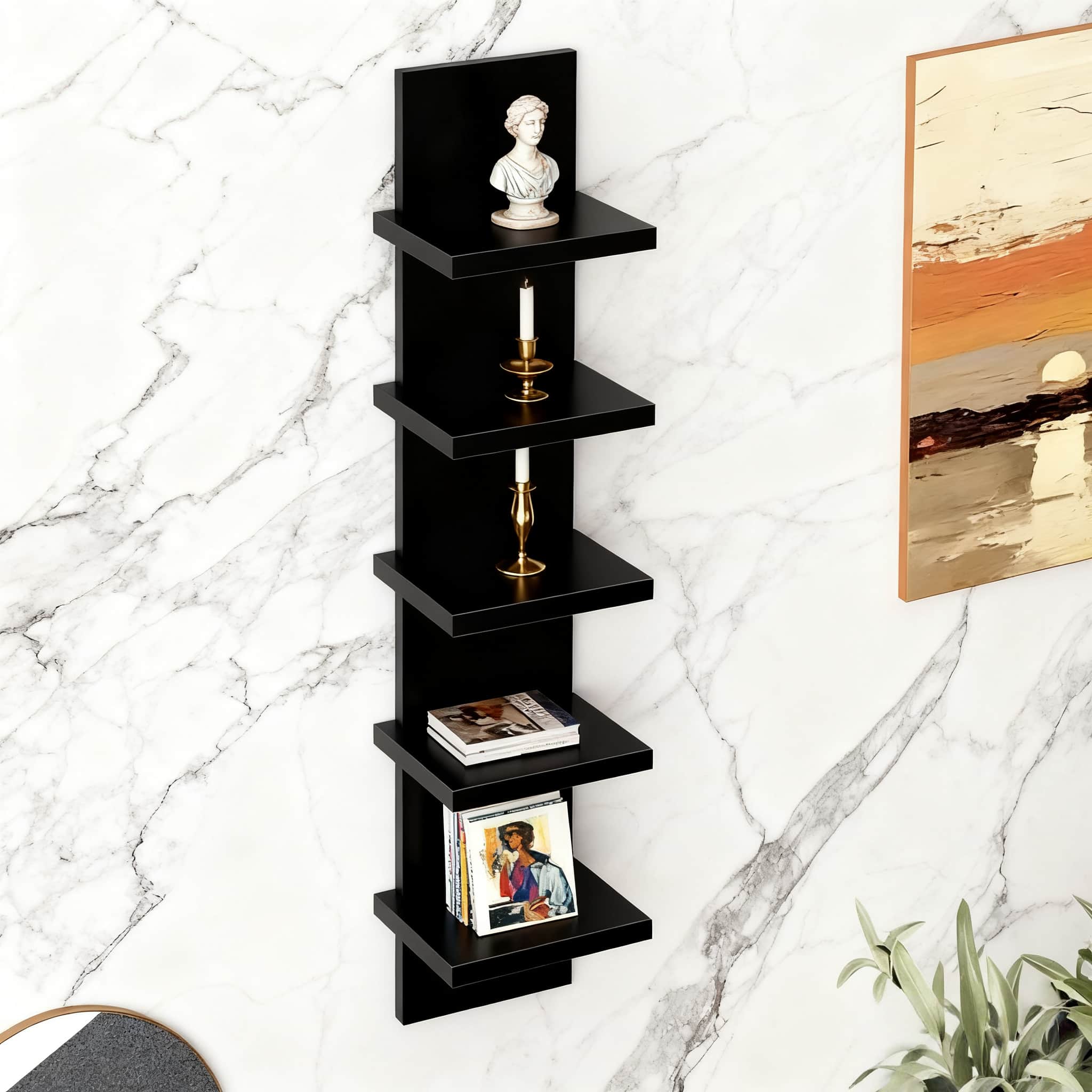 Pure Multi-Layer Wall-Mounted Storage Rack, Warm Light Compatible, Versatile Use, Clean Design, Practical and Reliable