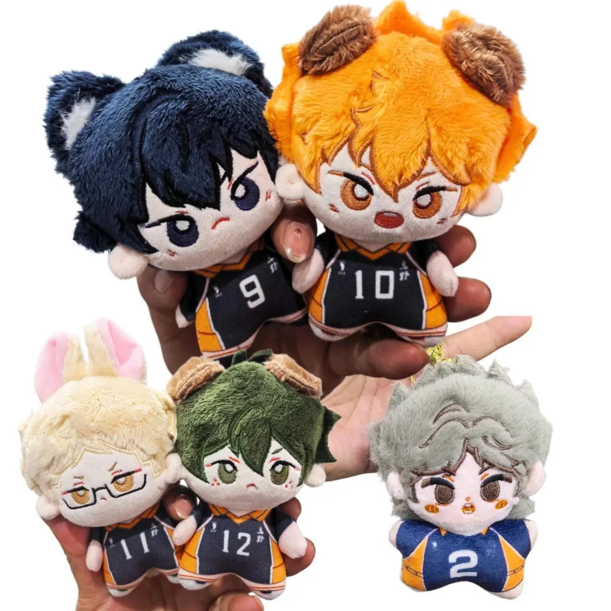 2026 New hot item Kawaii 12cm Haikyuu Plush Toy Hinata Shoyo Keychain Tobio Kageyama Yu Nishinoya Bag Pendant Volleyball!! Stuffed Doll Gift