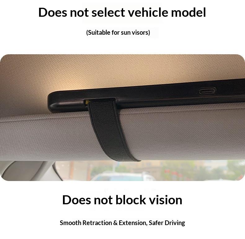 Car Sunshade Makeup Mirror, LED Touch Screen with Brightness Adjustment, Rechargeable HD Clear Makeup Mirror for Car Interior, Essential Car Accessory