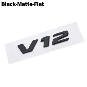 OTOKIT 3D ABS Chrome Letters Car Fender Badge Sticker V12 Emblem Logo For  Maybach S600 W222 S500 W140 CL600 M275 CLS63