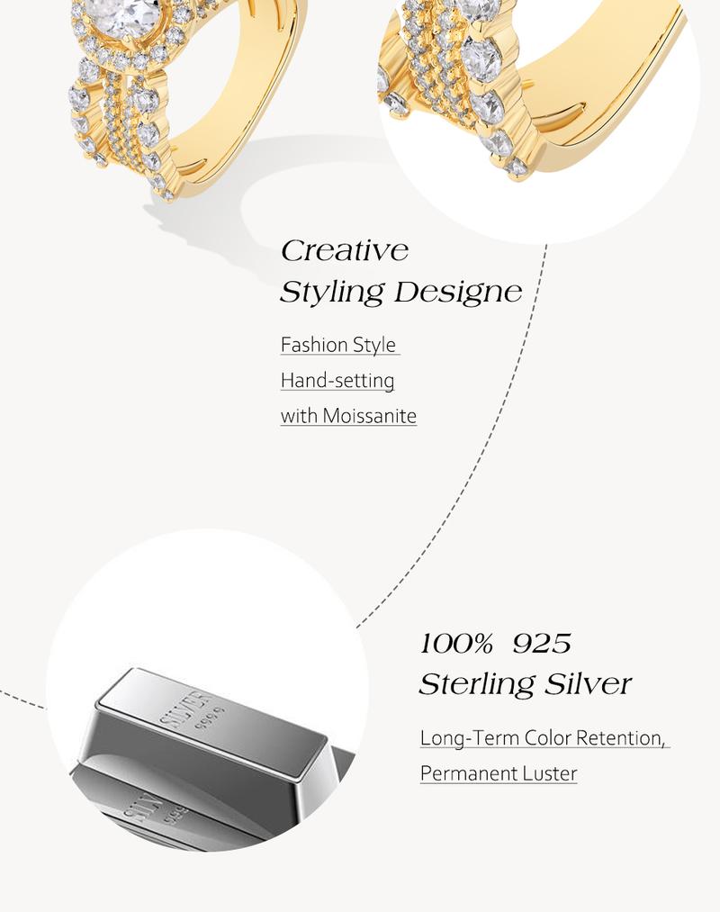 1 CT Oval Cut Fashion Luxury Shinning D Color VVS1 Women's Synthetic Moissanite Ring Wedding Engagement Gift Women's Jewelry Accessories R249