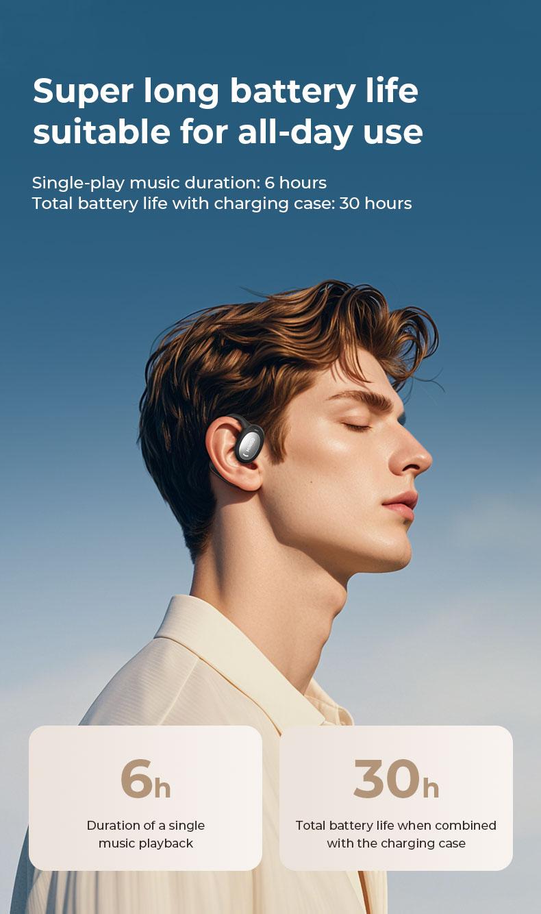 MINISO 181 earphones OWS open Bluetooth 6.0 sports earphones HIFI sound quality sports earphones IPX5 waterproof with microphone