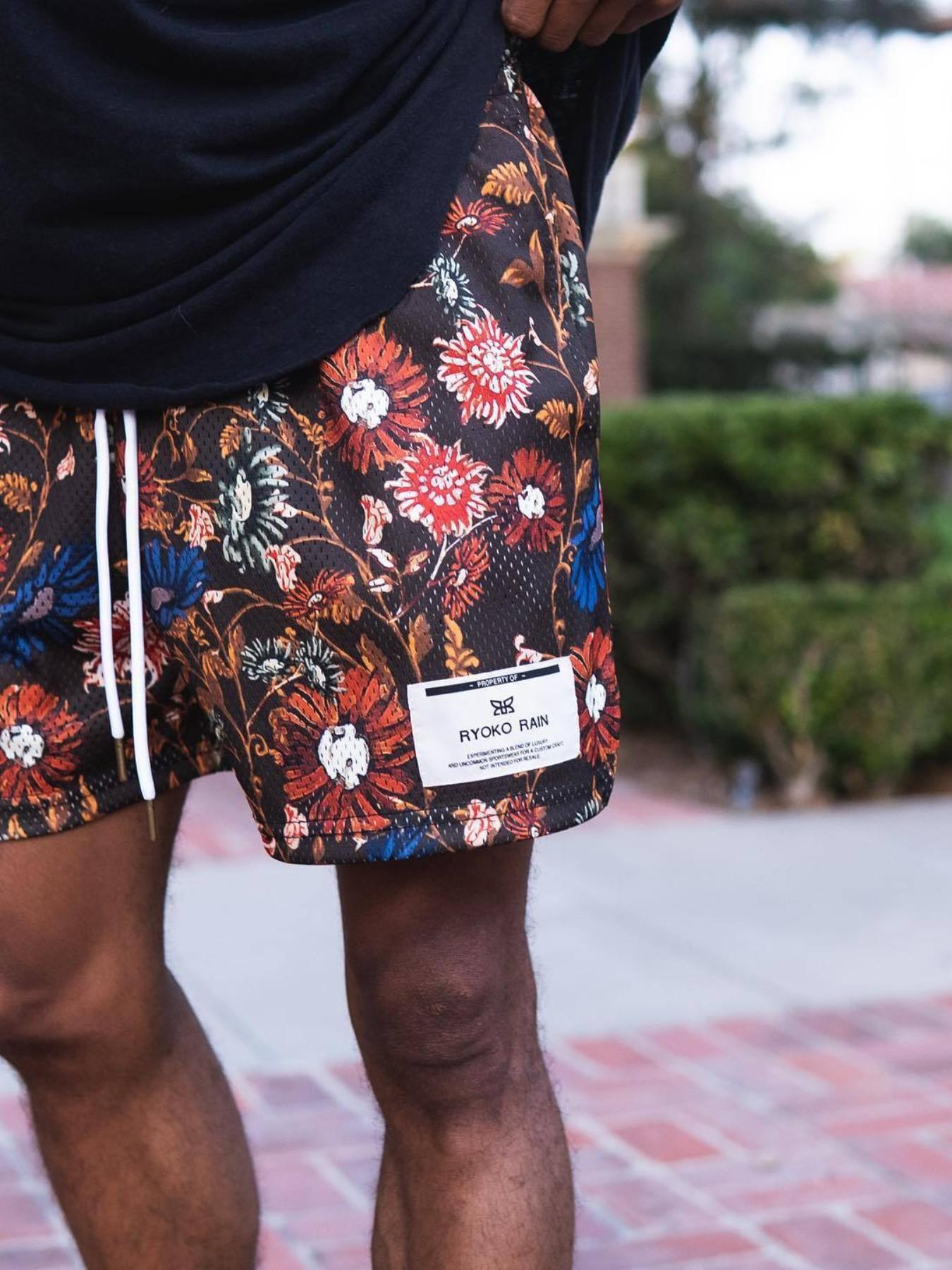 Ryoko/rain Casual Mesh Basketball Shorts for Men and Women, Summer Above-The-Knee Four-Quarter Pants, Elastic and Versatile