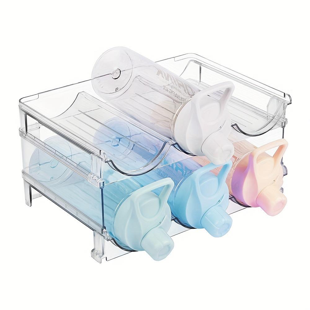 2/3/4-Pack Transparent Stackable Bottle & Wine Rack - Durable Plastic Space-Saving Storage Rack for Kitchen Cabinets, Shelves, Countertops, Ideal for Multiple Bottles, Cups, Jars (Easy Assembly), Kitchen Cabinet Organizer & Storage