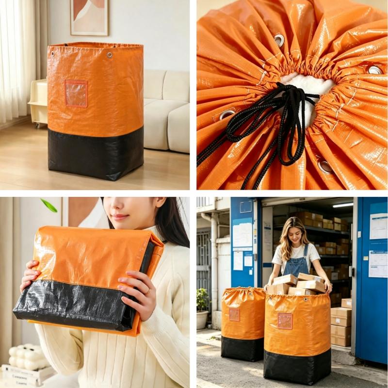 1/2/3/4 pcs Thickened moving bags, wear-resistant drawstring bags, extra-large luggage bags, large-capacity clothes and quilts storage bags, travel organizing boxes, packing bags, Foldable Storage Bags
