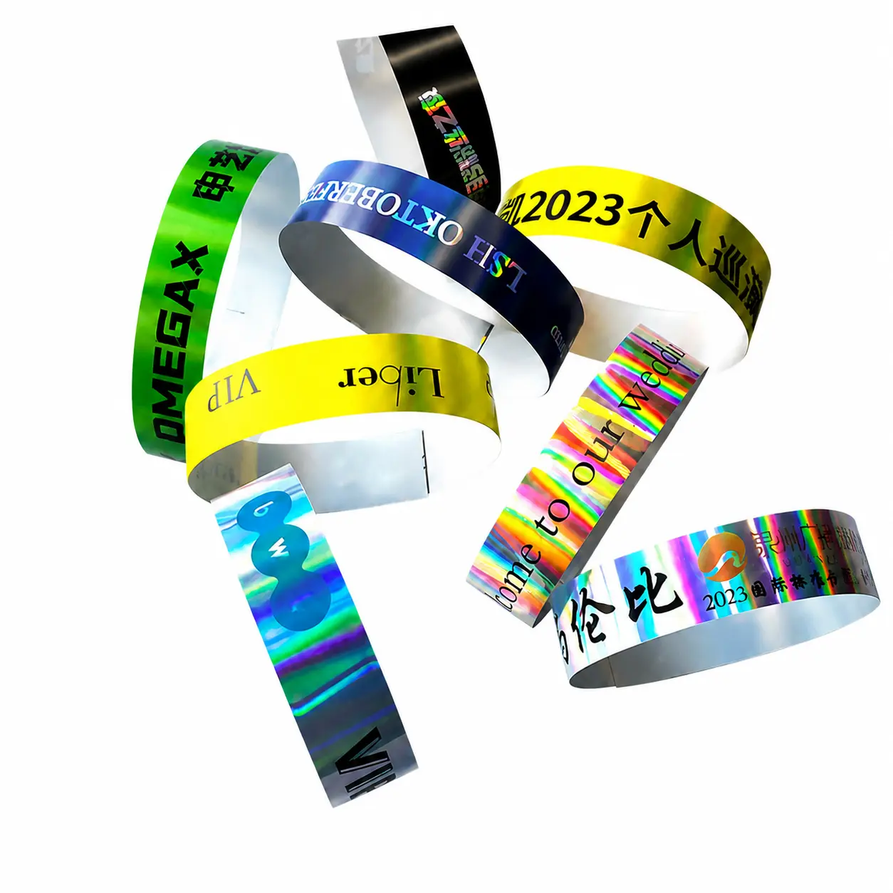 Disposable Waterproof Laser-Spot Wristband for Event Access Control, Water Park Admission, Festival Entry, and Party Identification – Tear-Resistant PVC Material with High-Visibility Reflective Dot Design