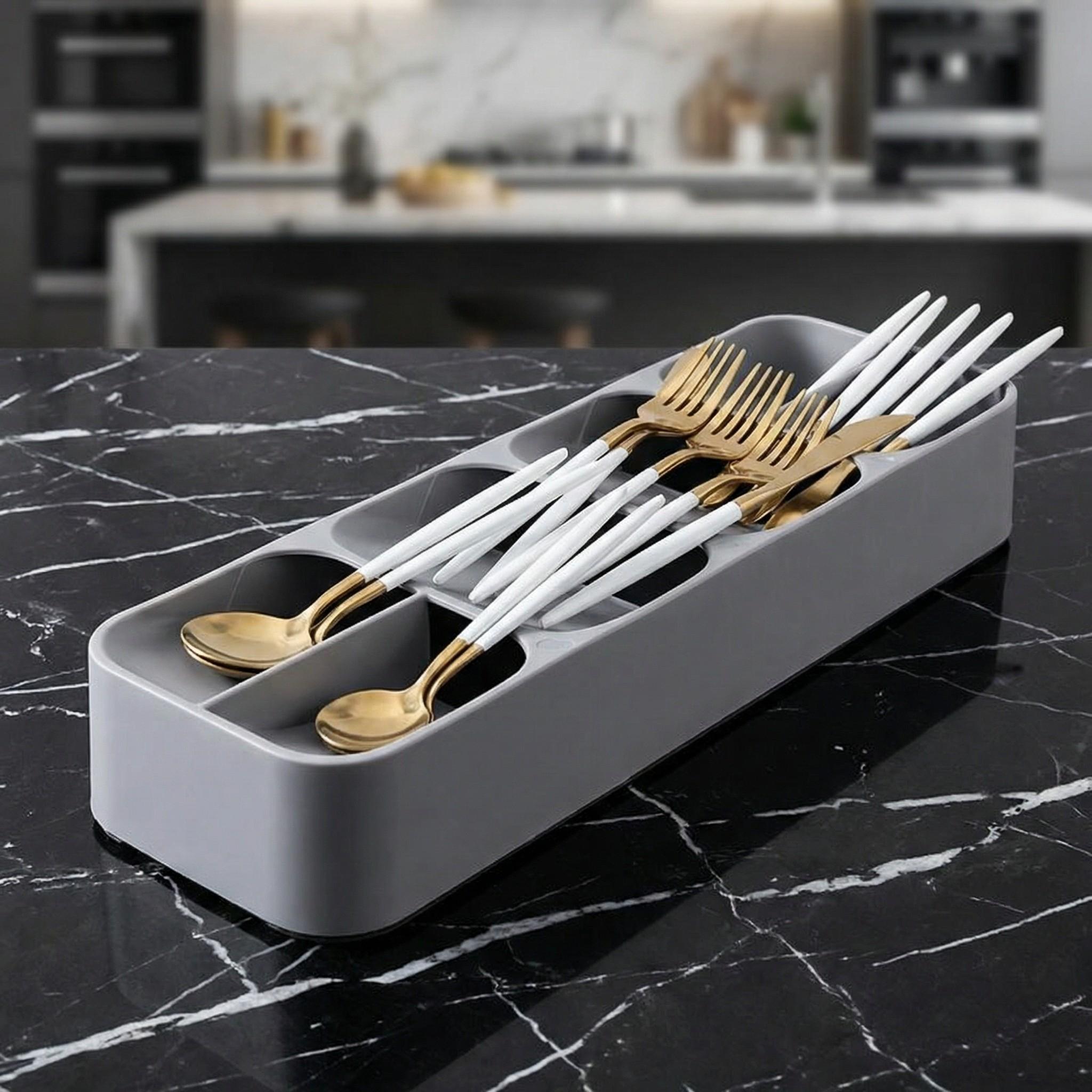 Kitchen Drawer Organizer Box, Cutlery Storage Container, Utensil Holder, Divided Compartments, Durable Kitchen Organizing Solution, Kitchen Organizers, Model Xinghao 007