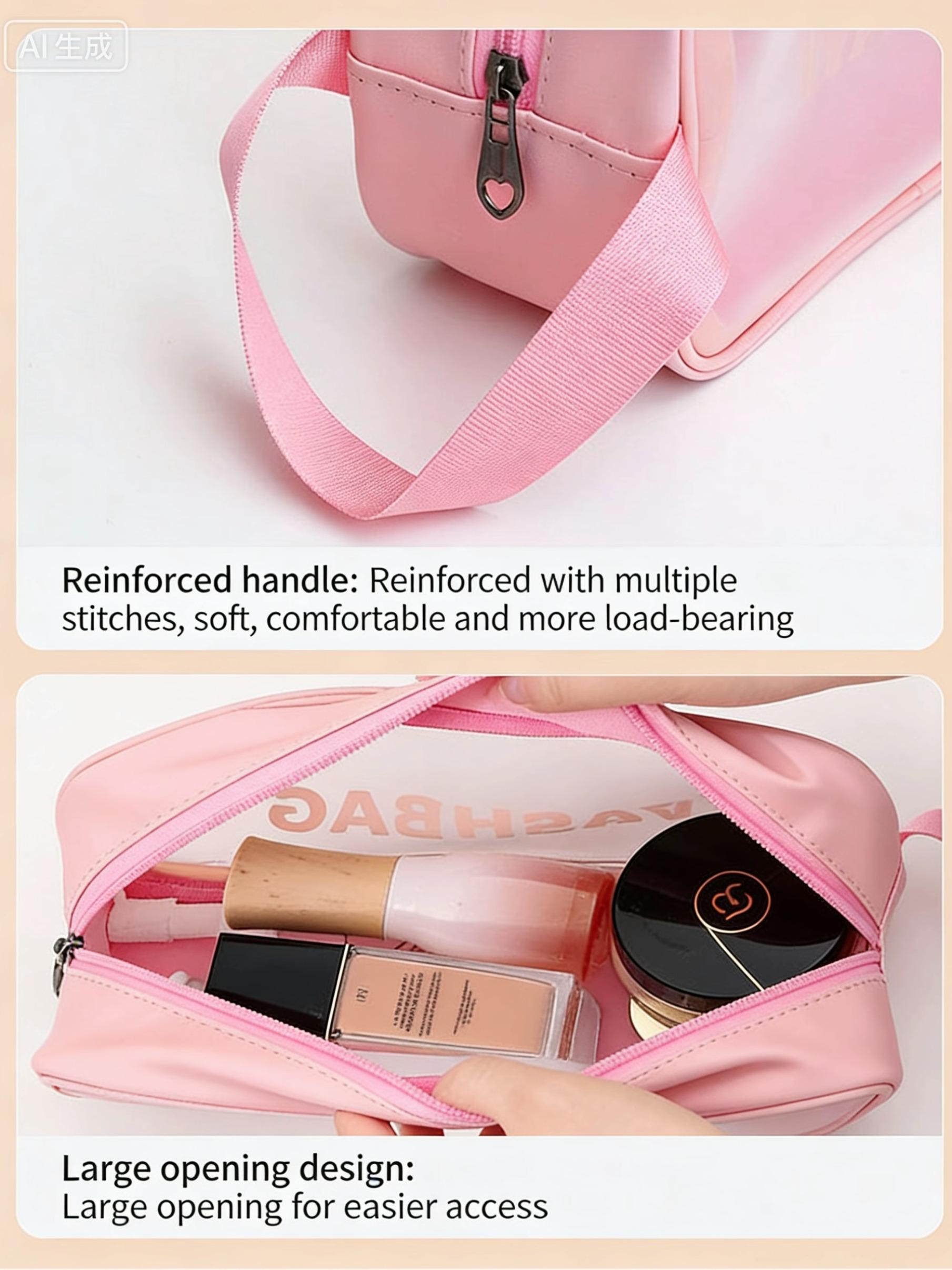 Double Layer Makeup Bag, Multi-Functional Large Capacity Travel Cosmetic Bag, Portable New Color Handbag, High-End Wash Bag