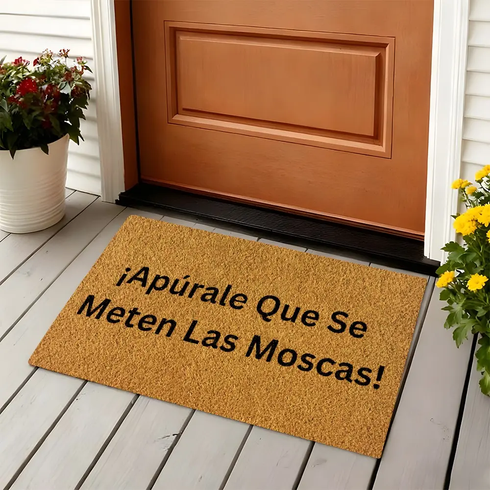 Funny Spanish Quote Coir Front Doormat, Humorous Mexican Welcome Mat, Non-Slip Rubber Back Entry Rug, Hispanic Decorative Indoor Outdoor Porch Doormat, Latin Home Decor Housewarming Gift for Family and Friends