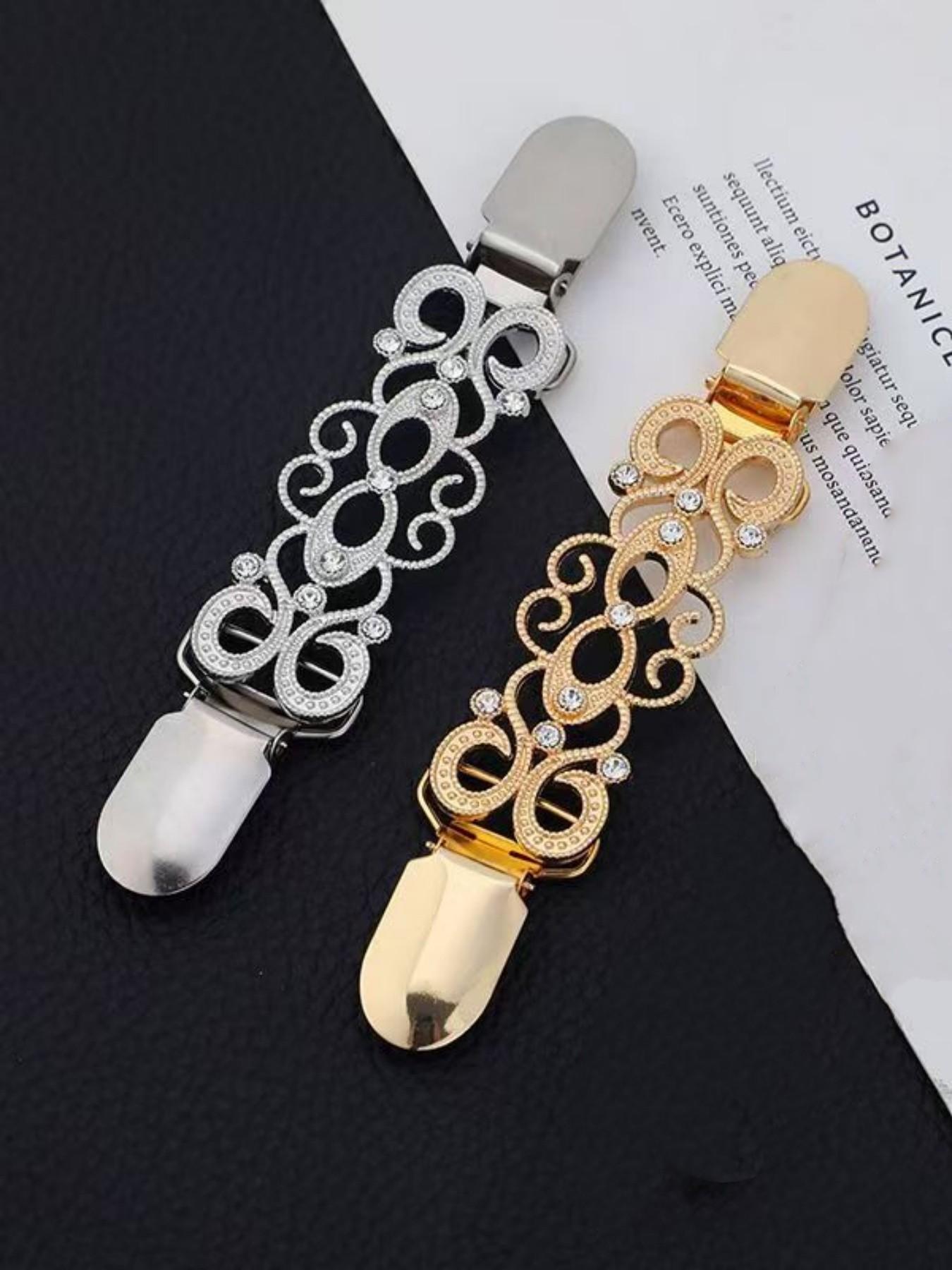 4pcs Vintage-Inspired Adjustable Metal Waist Cincher Clips for Women, No-Slip Waist Tightener Buckle Set, Durable Decorative Buckle for All-Season Use