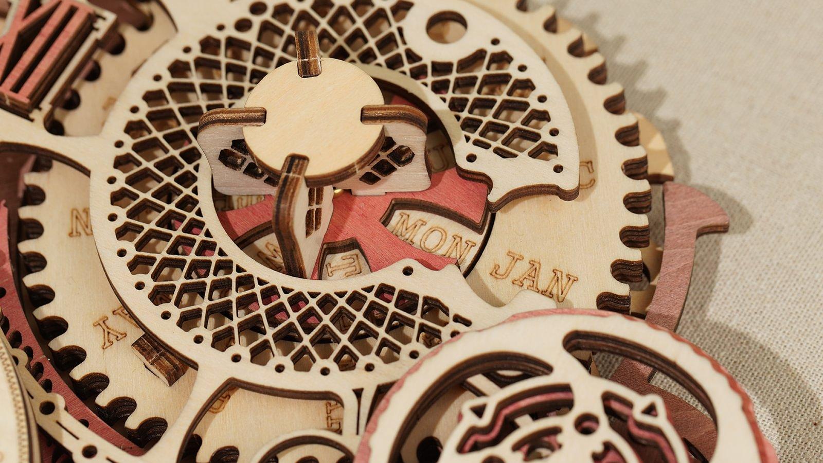 【self-assembly puzzle】ROKR 3D Wooden Puzzles for Adults-Wooden Clock Puzzle Kit-Wood Model Kits to Build for Adults-Zodiac Wall Clock