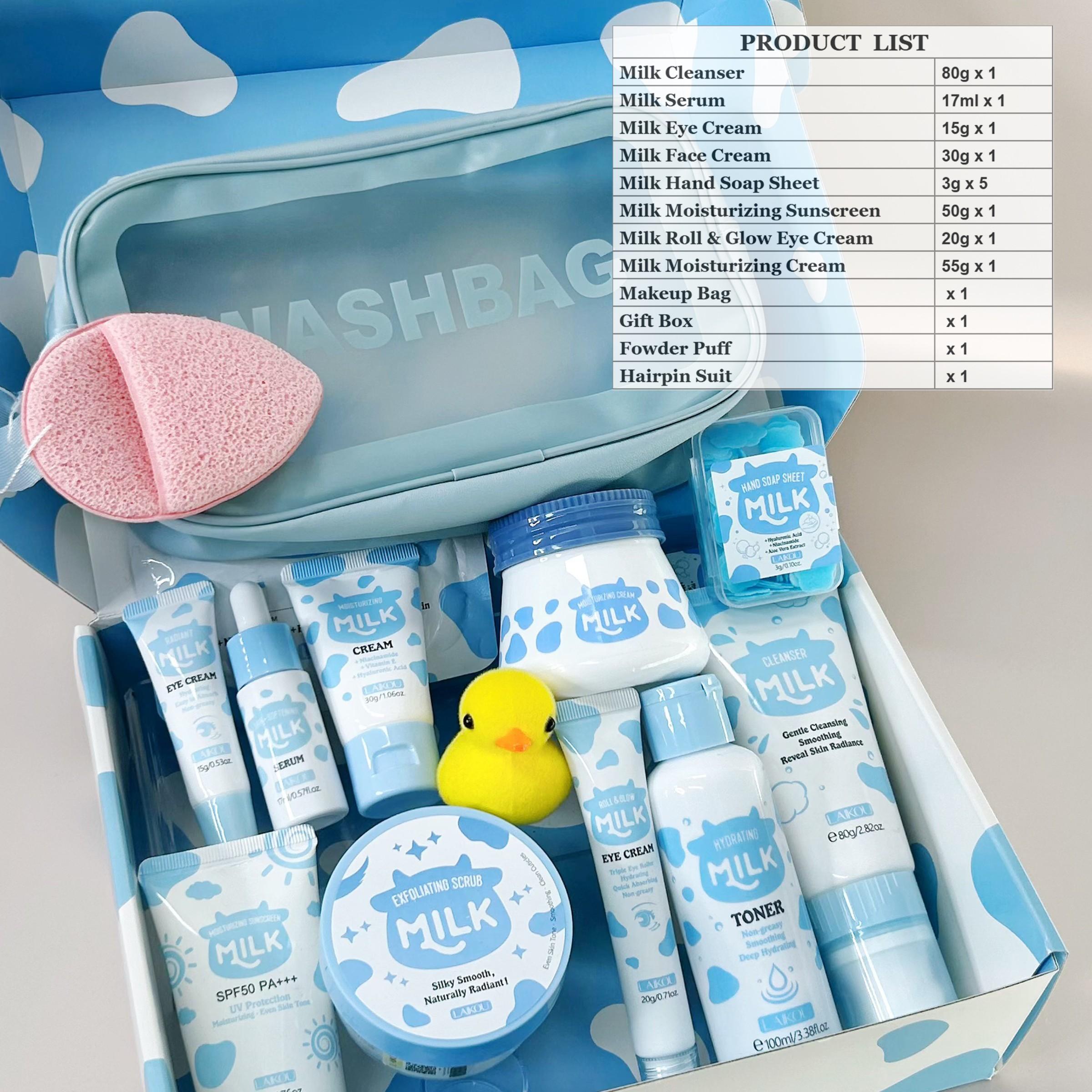 Milk Skincare Set, Moisturizing Skin Care Kit, Body Care Sets