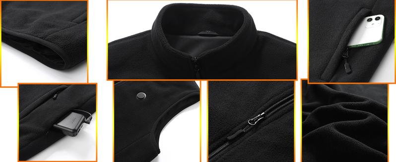 【Includes Power Bank】Norwell Heated Vest Fleece Vest Puffer Vest Women Sleeveless Zip Up Outerwear Stand Collar Quilted Vest Warm Winter Jackets Coats with Pocket