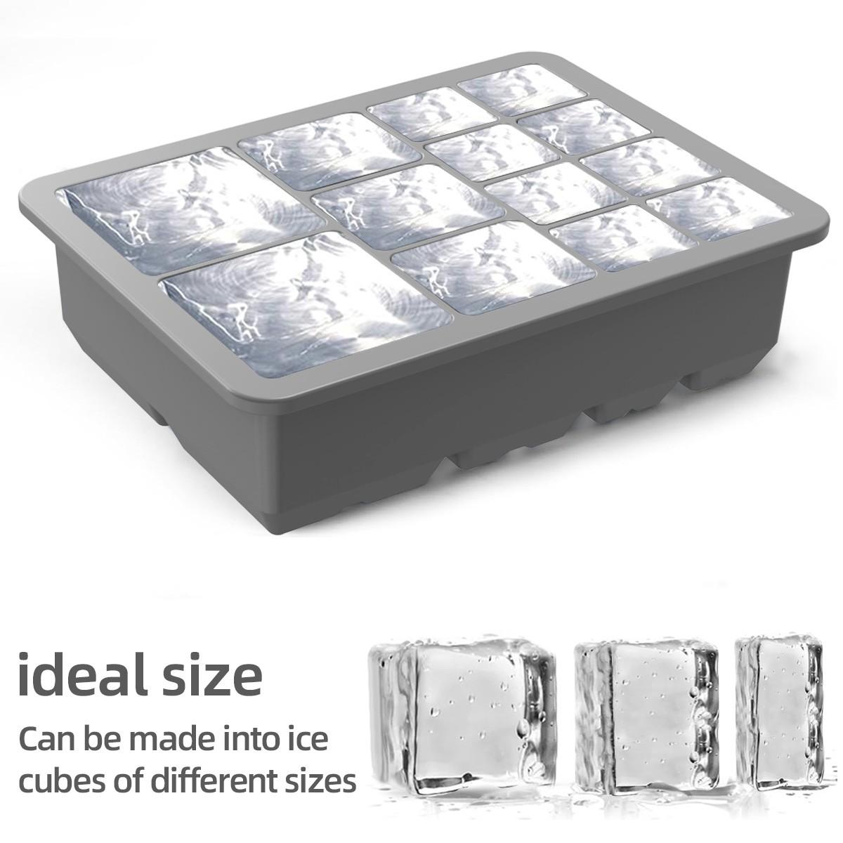 13-Compartment Ice Cube Tray with Lid, Silicone Mold, Reusable Freezer Box, Easy Release, DIY Whiskey Drink Ice Cubes
