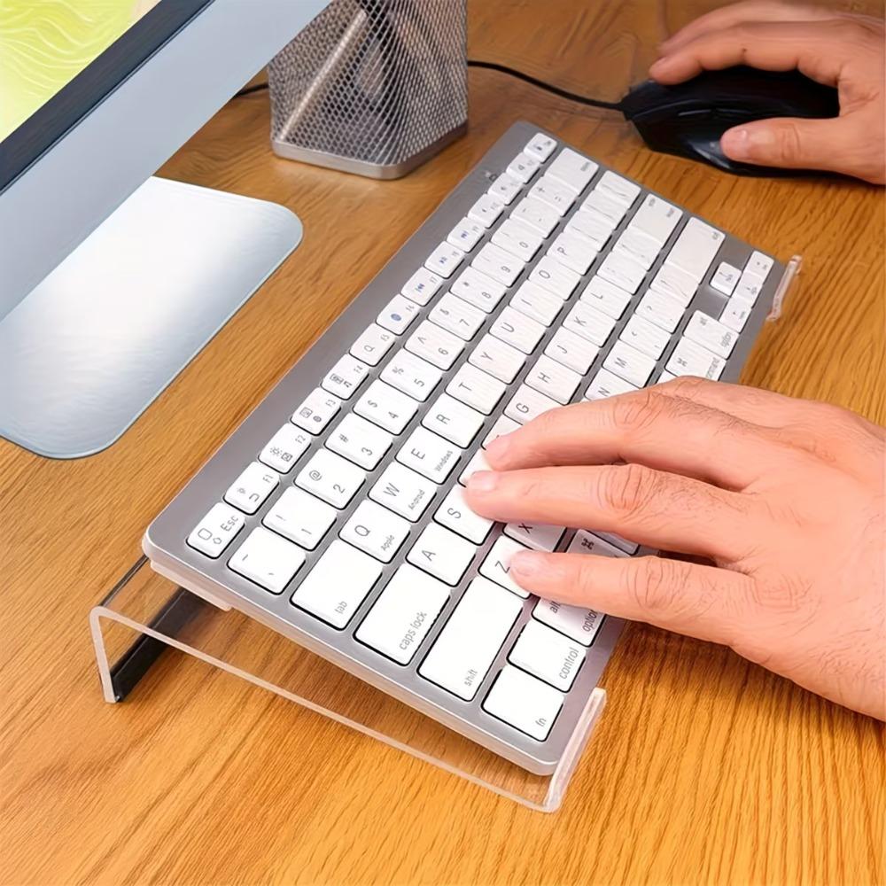 Computer Keyboard Holder Desktop Computer Keyboard Holder, Tilt Keyboard Holder, Clear Acrylic Keyboard Tray Holder for Simple Ergonomic Typing and Work From Home Upgrade