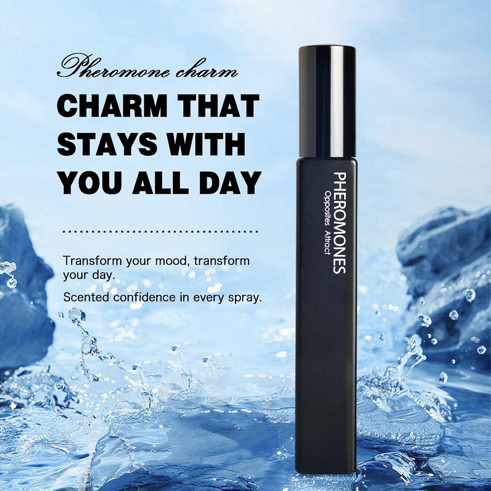 10ml bottle of marine notes essential oil perfume for men, infused with pheromones to enhance attraction and confidence. fragrance parfume spray