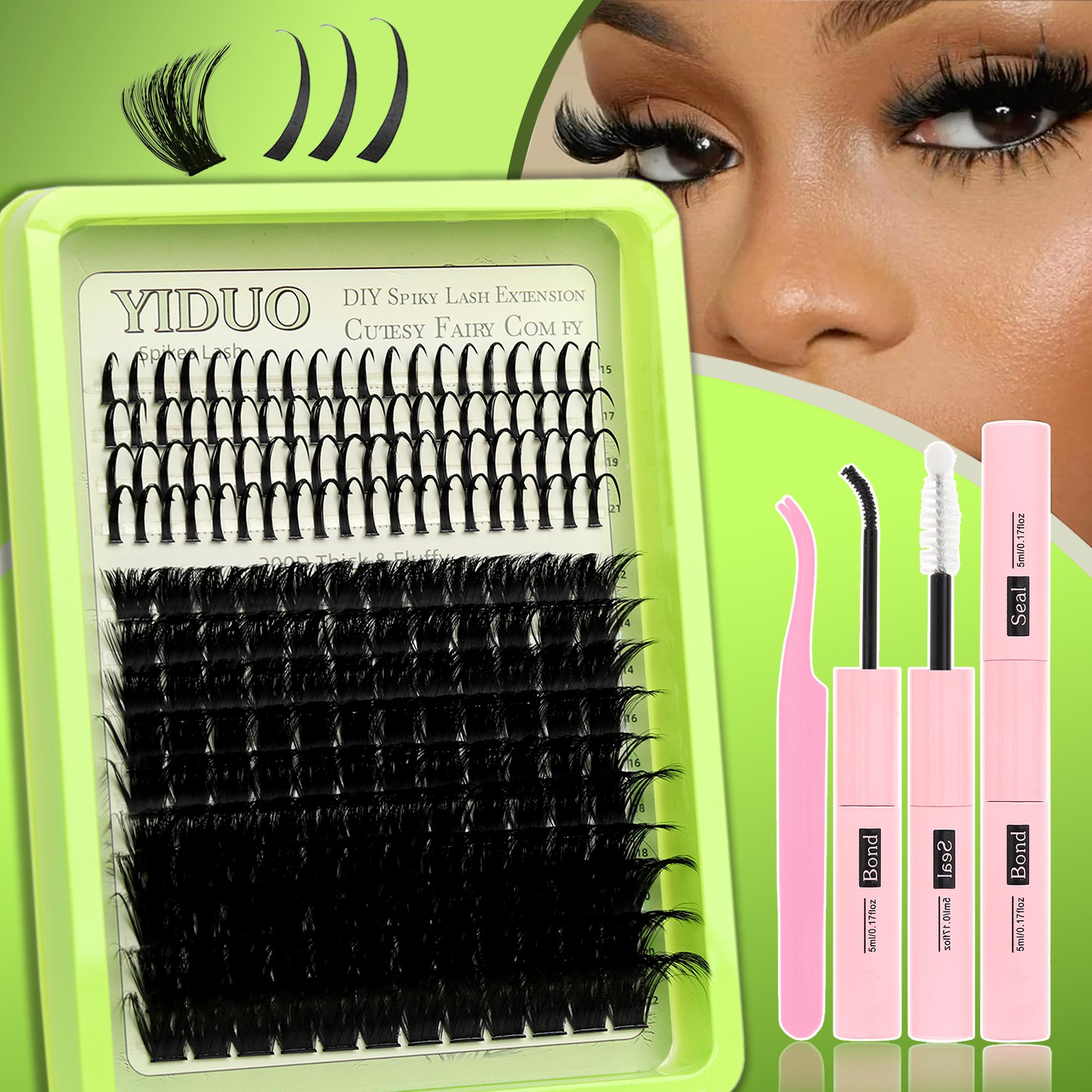 Curl Wispy Individual False Eyelash with Lash & Tweezers Kit, Natural Self Grafting Diy Segmented Eyelash, Makeup, Diy Eyelash Extensions