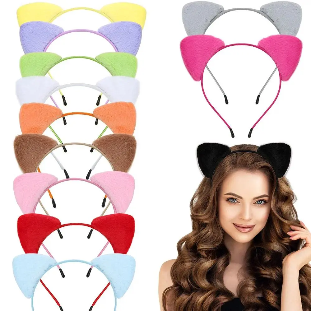 Cute Furry Cat Ears Headband Fancy Dress Hairband Women Girls Cosplay Headwear Costume Party Hair Accessories