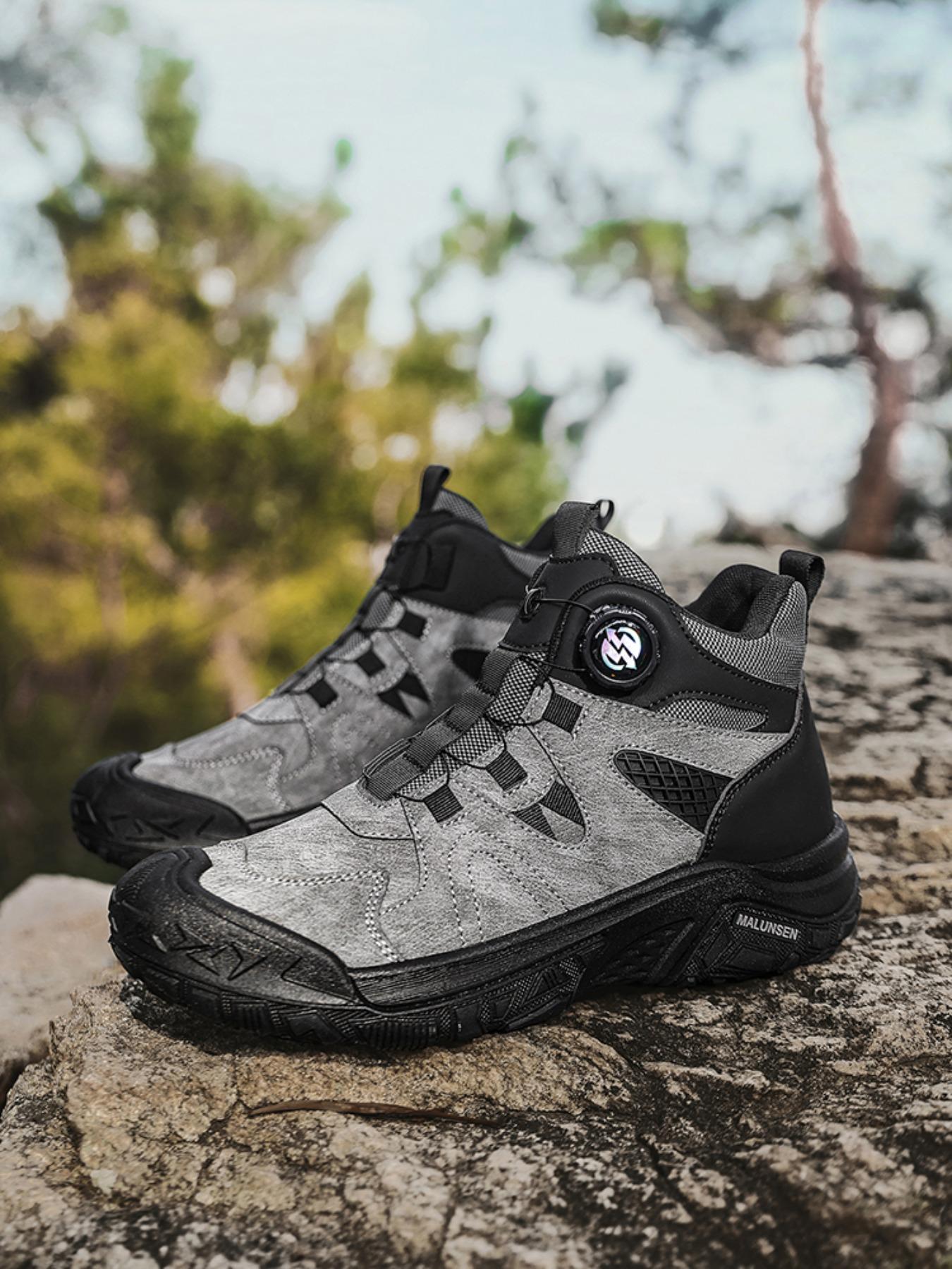 Men's Rotating Buckle Outdoor Hiking Shoes, Fashionable Comfort, Suitable for Outdoor Sports, Daily Wear, Sporty Style, Fall & Winter