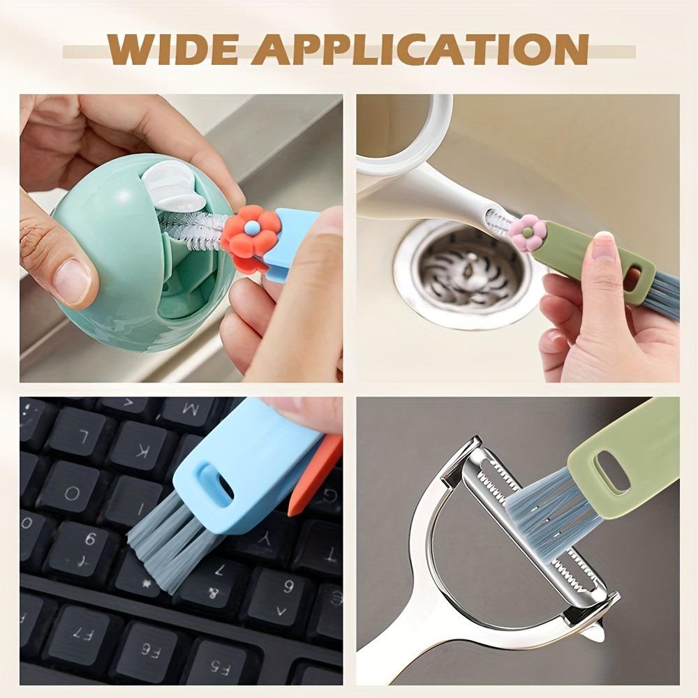 3-Piece Cleaning Brushes, New Bottle Gap Cleaning Brushes, Suitable for Bottle Gaps and Cups, Portable Cup Lid Cleaning Brushes with Brushes for Cleaning, Easy to Use, Great as Small Car Gifts