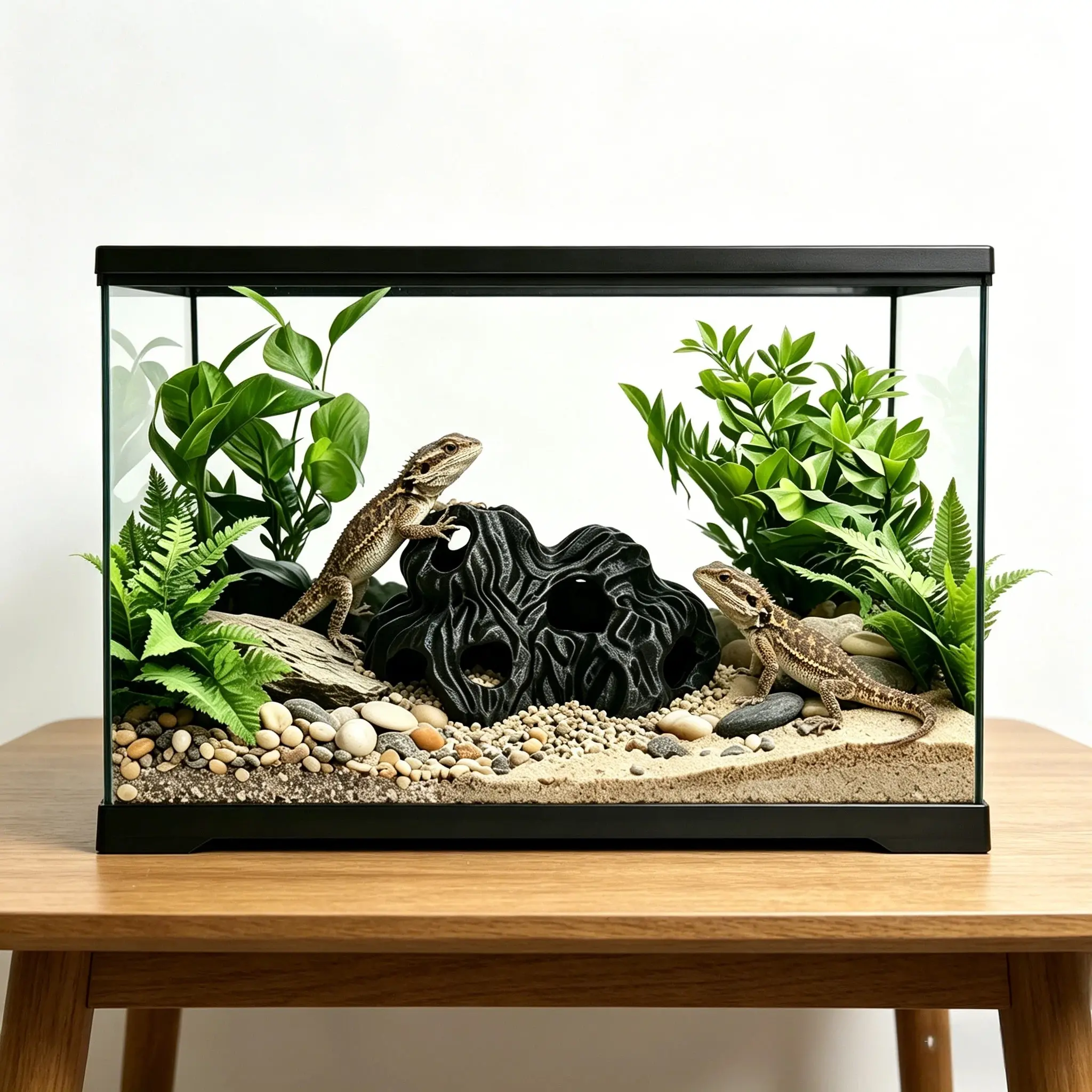 Multi-Entrance Reptile Hideout, High-Quality Resin Cave, Natural Driftwood Look, Suitable for Lizards, Snakes, Frogs, Aquariums