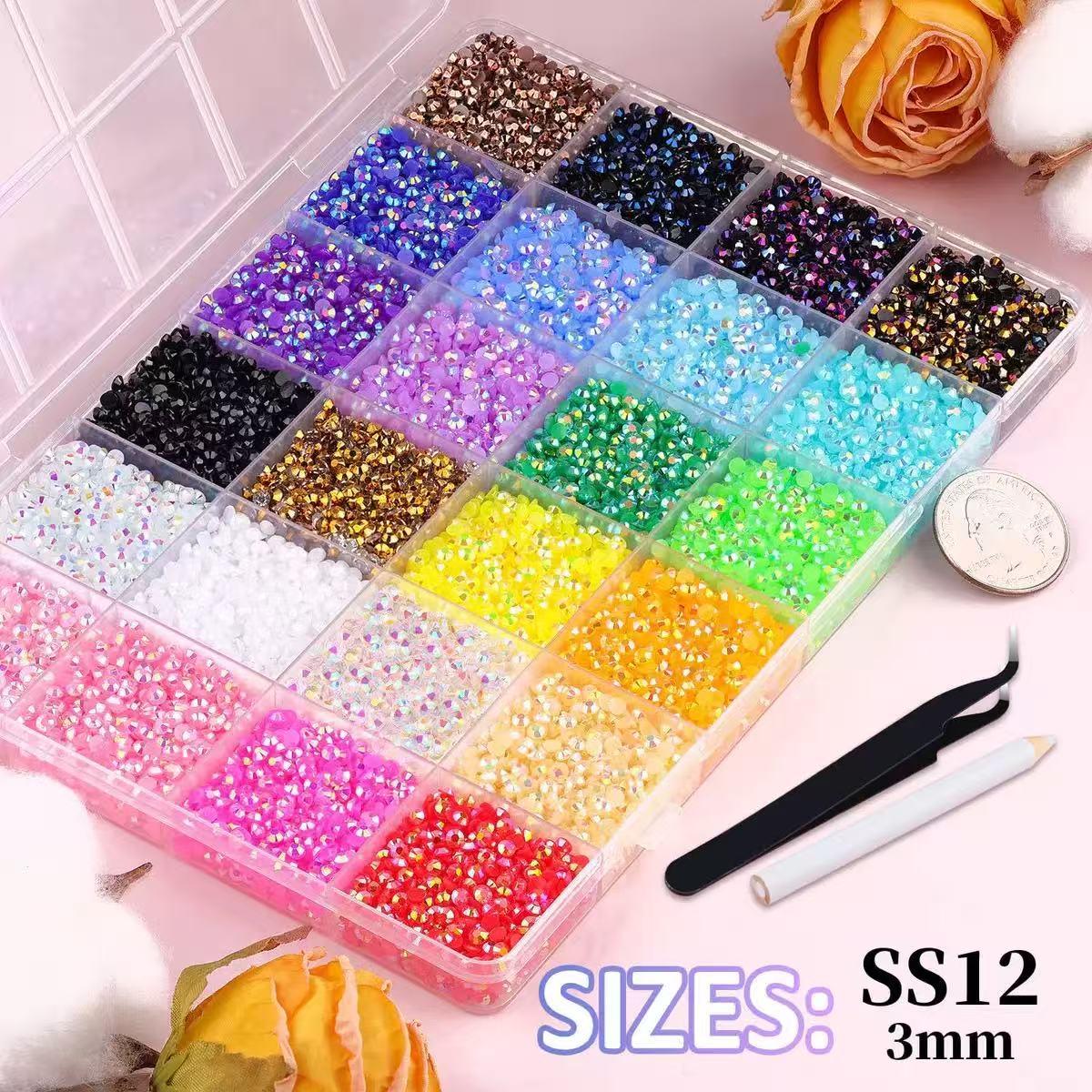 DIY Diamond Bedazzling Glitter Kit with 3mm Mixed Resin Rhinestones & B7000 Glue, Perfect for DIY Crafts, Clothing, Nail Art Supplies & Glitter Decorative Nails