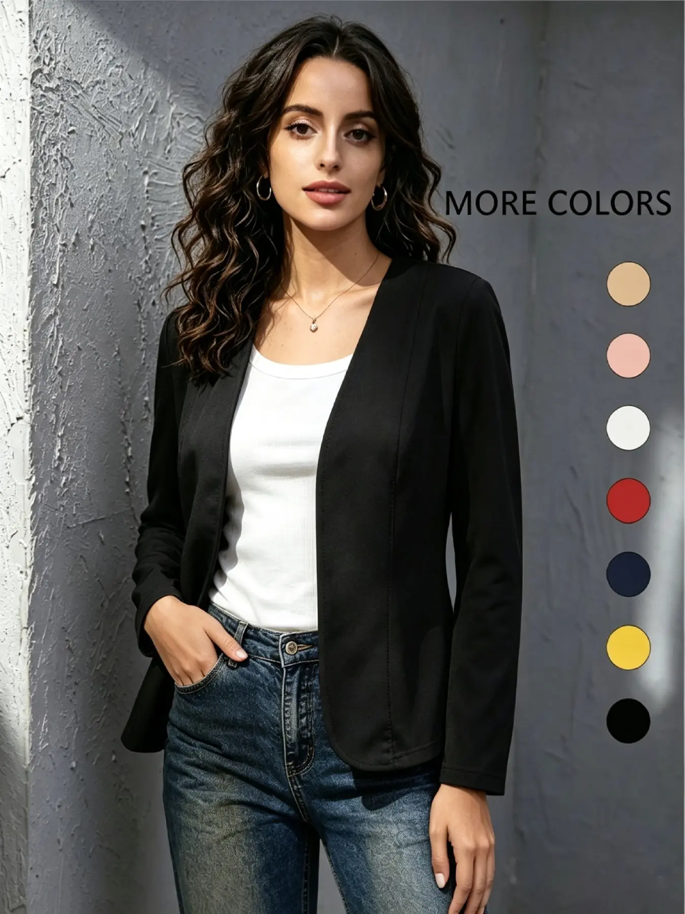 Women's Thin Spring & Fall Cardigan Jacket, Plain Minimalist Basic Casual Business Wear, Fitted Slim Regular Length, Fashion Daily, Business Attire Clothes