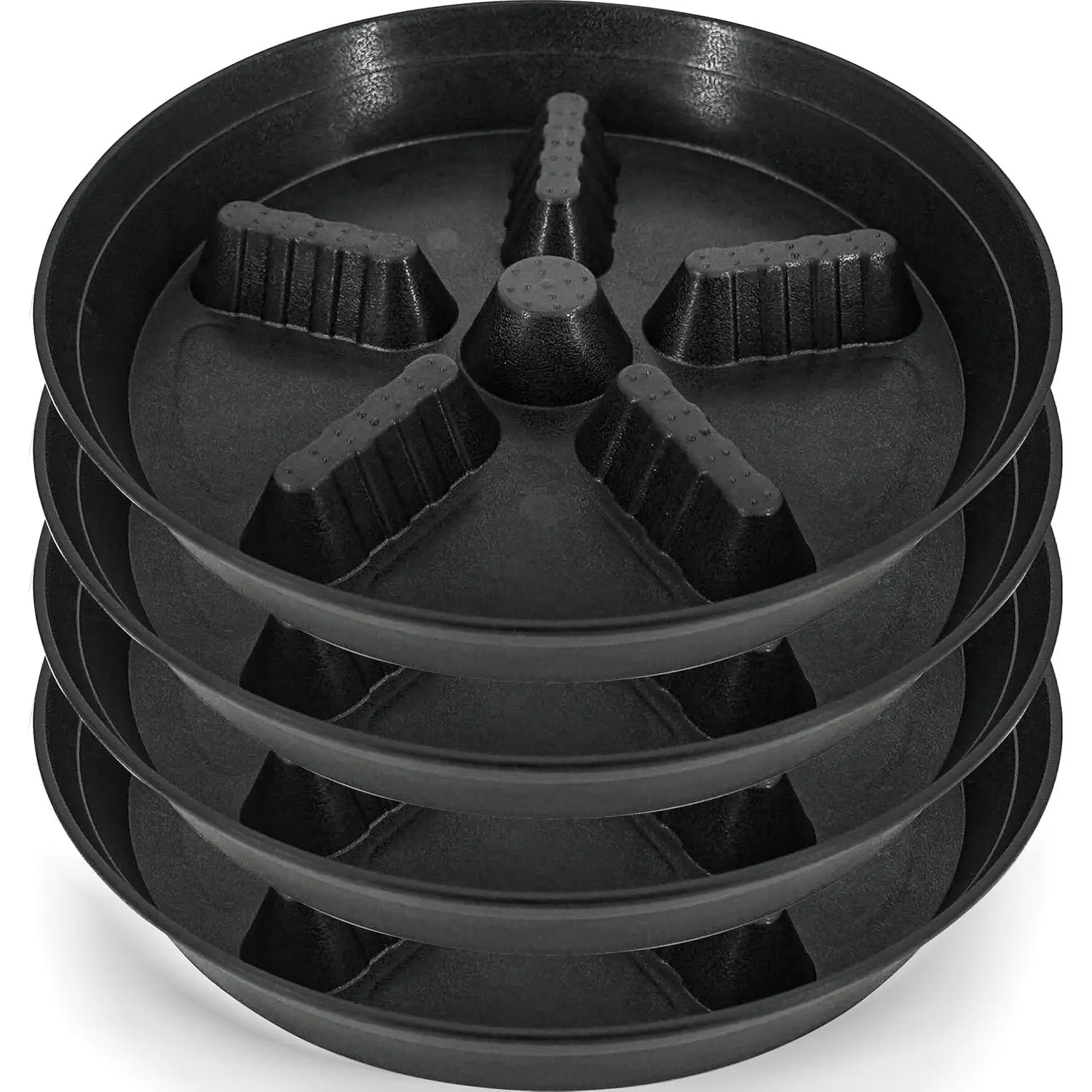4 Pack Plant Saucer 12 inch, 8 10 14 17 inch, Plant Stand Plastic Plant Saucers for Indoors Outdoor, Heavy Duty Flower Saucers for Potted Plants, Pot Saucers for Plants, Grow Bags Saucers