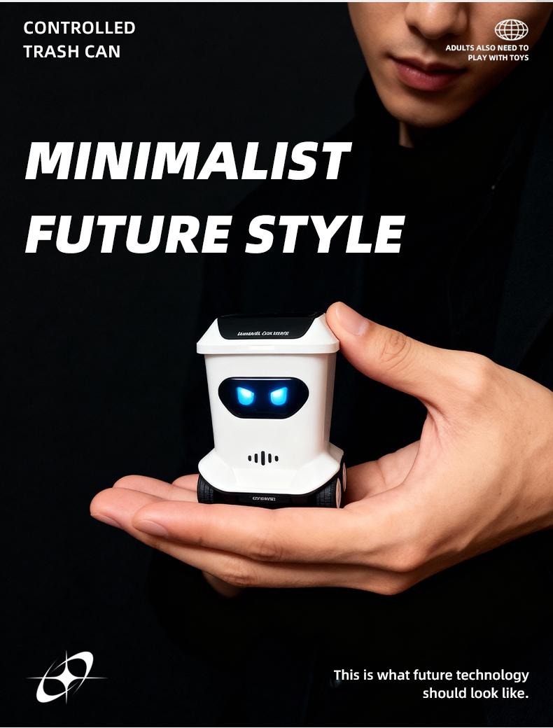 BRRRRT Mini Remote-Controlled Trash Can, Full-Scale Remote-Controlled Proportional Toy Set with Lights, Suitable for Adults, Children, Boys, and Girls, Remote-Controlled Trash Can Speed RC, Children's Christmas Gift.
