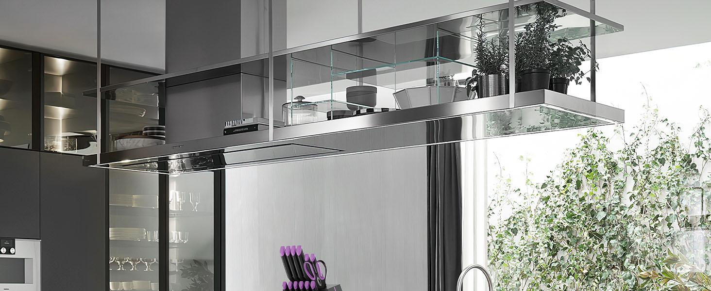 ASETY 15PCS Cyberpunk Knife Set from Future Kitchen Knife Set with Built-in Knife Sharpener Block, Stainless Steel Knife Block Set, Dishwasher Safe Mordern Knife Set, Elegant Box for gift