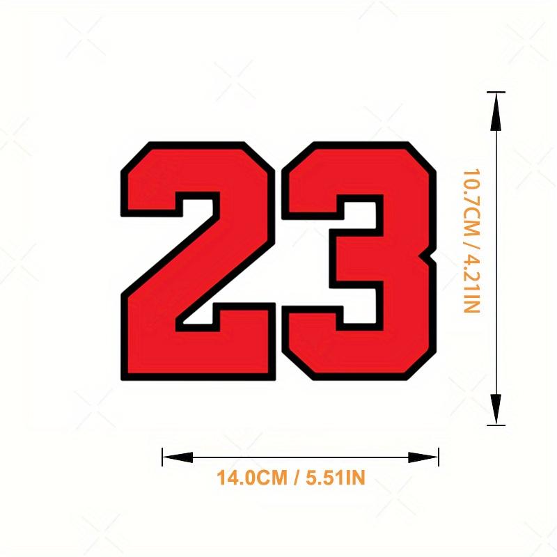 Red Vinyl Sticker with "23" Design - Self Adhesive, Matte Surface, Cartoon Anime Style - Suitable for Laptops, Water Bottles