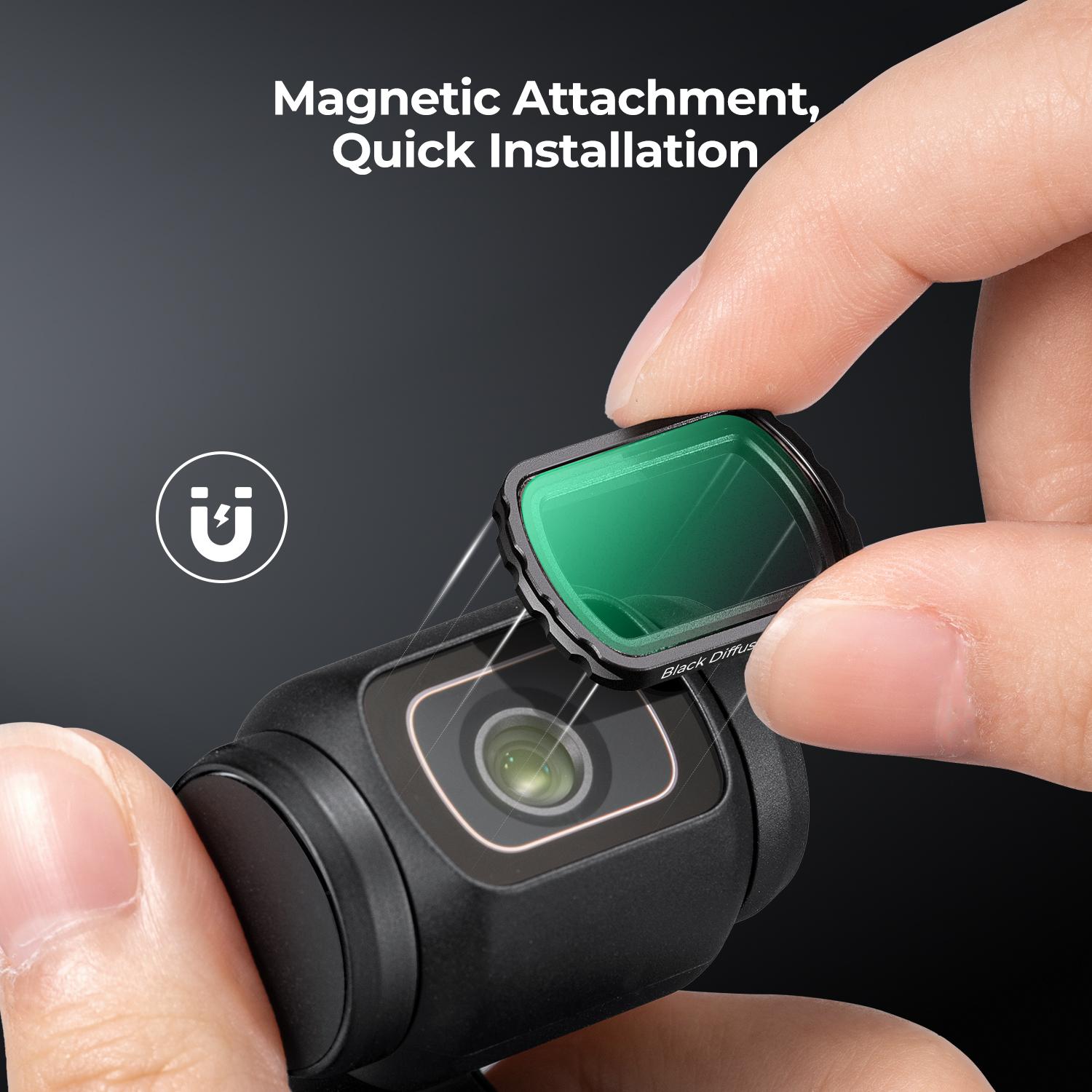 【K&F CONCEPT】Magnetic Black Diffusion 1/4 Filter for DJI Osmo Pocket 3, Creative Mist Cinematic Effect Filters for Osmo Pocket 3 Creator Combo 【K&F CONCEPT】Magnetic Black Diffusion 1/4 Filter for DJI Osmo Pocket 3, Creative Mist Cinematic Effect Filters for Osmo Pocket 3 Creator Combo