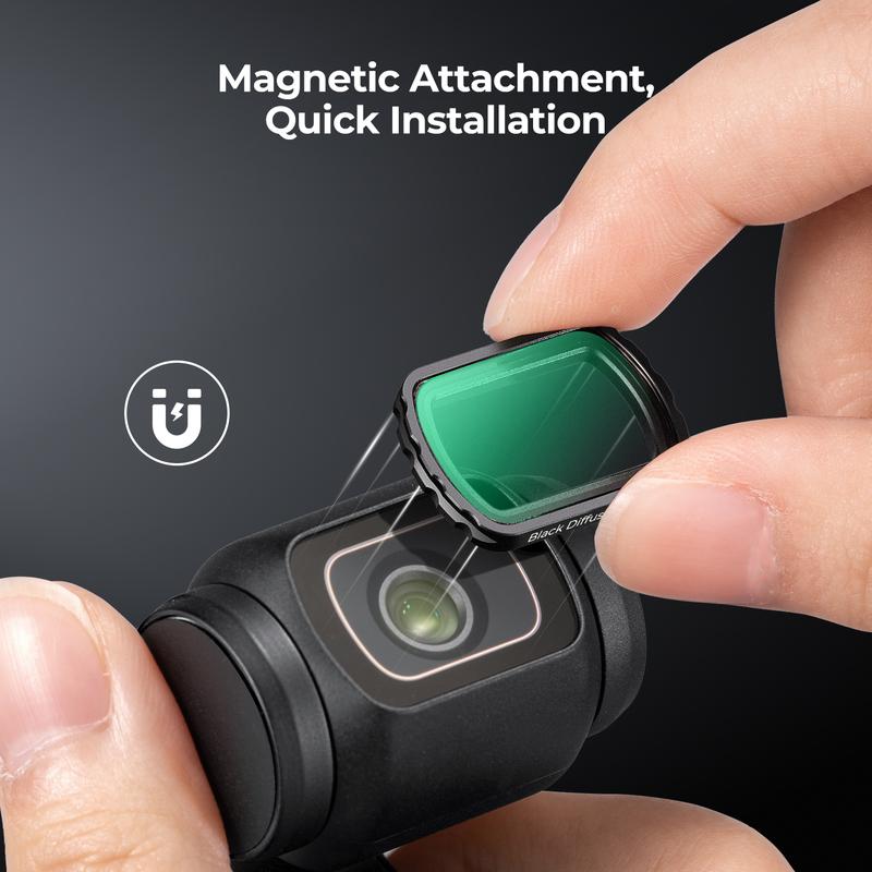 [K&F CONCEPT]Magnetic Black Diffusion 1/4 Filter for DJI Osmo Pocket 3, Creative Mist Cinematic Effect Filters for Osmo Pocket 3 Creator Combo