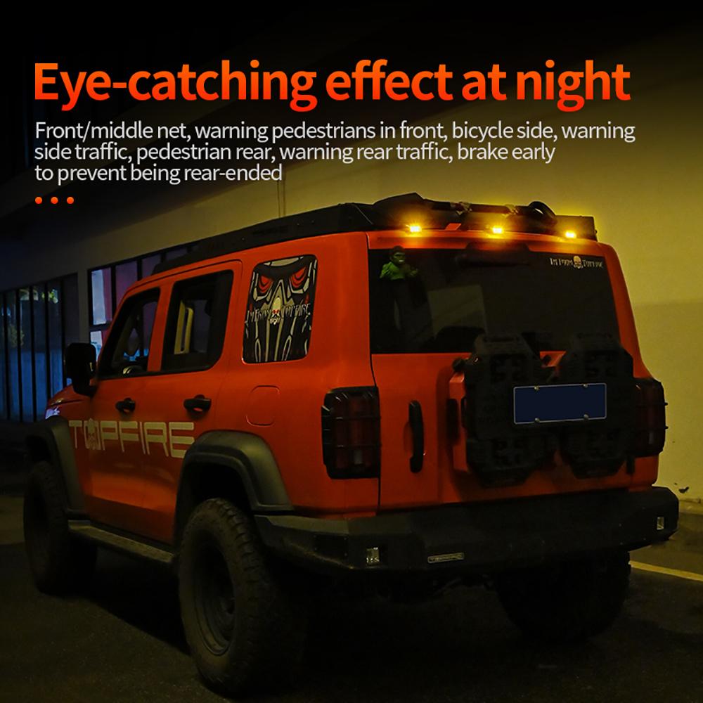 Solar USB Rechargeable Mouse Warning Light, Remote Control Multi-Mode Car Roof Decoration Flashing Lamp, Solar Powered Vehicle Top Light, LED Lights Car