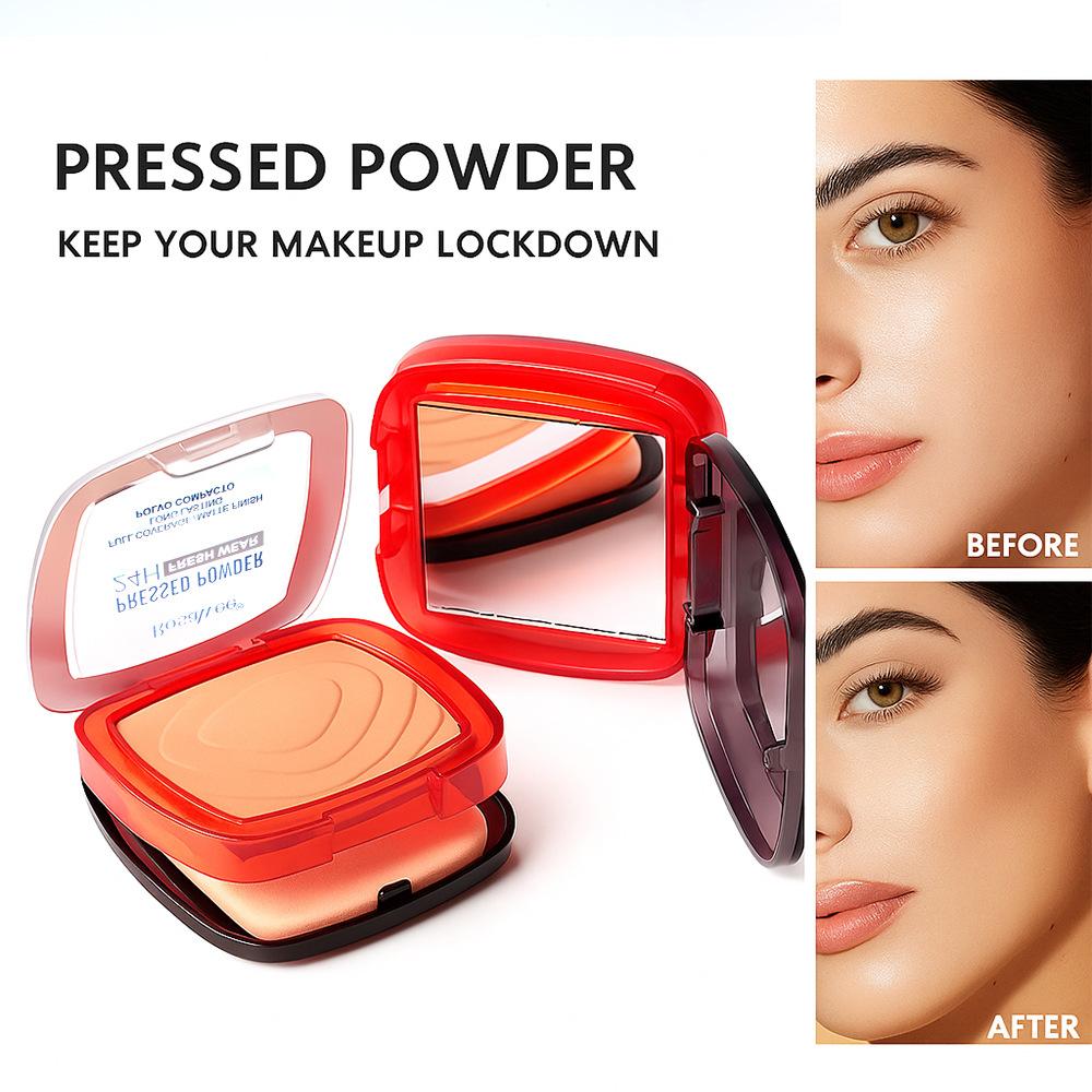 Rosalwee Long-Lasting Makeup Powder, Oil-Control Waterproof, 24h Fresh Wear, Natural Soft Focus, Setting & Touch-Up, Solid Form